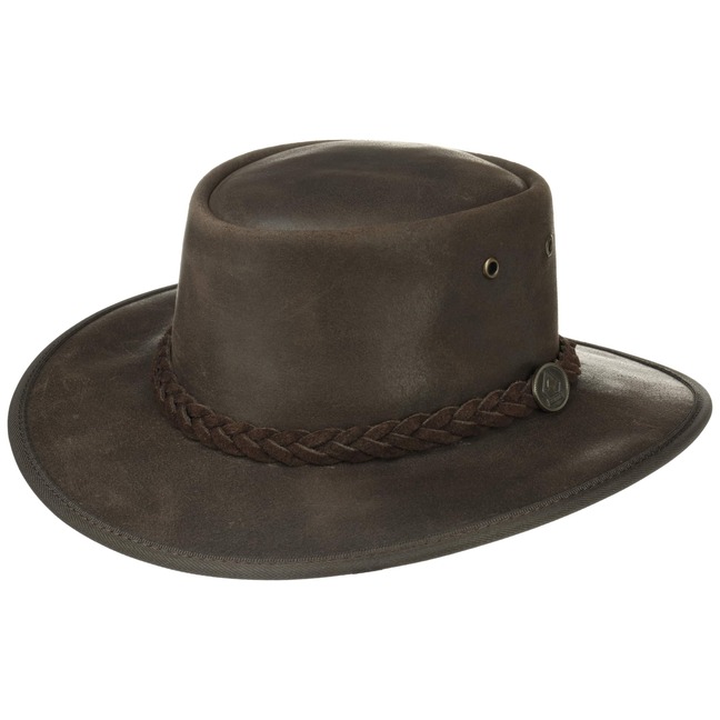 crushable leather hat