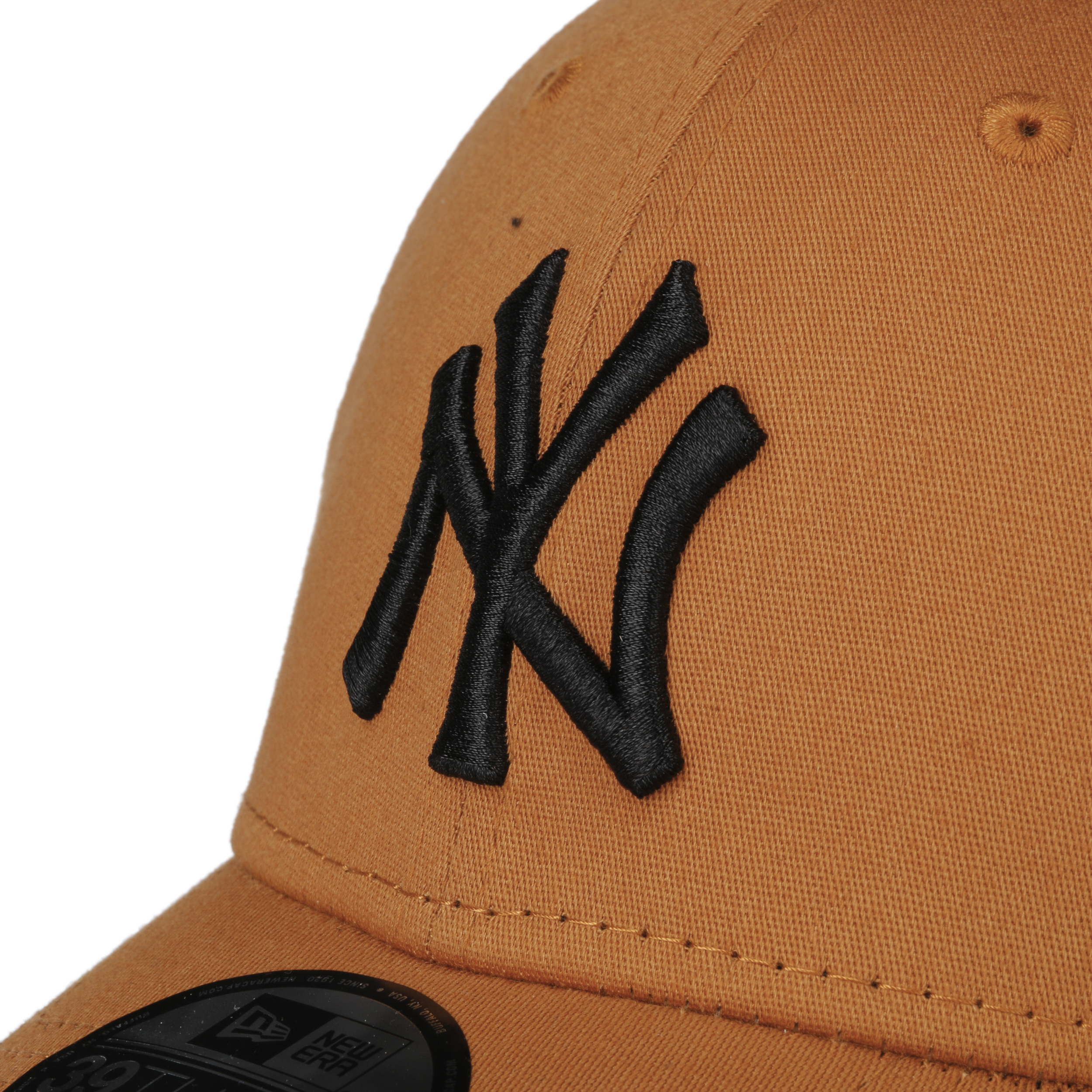 New Era Curved Brim Brown Logo 39THIRTY League Essential New York Yankees  MLB Brown Fitted Cap