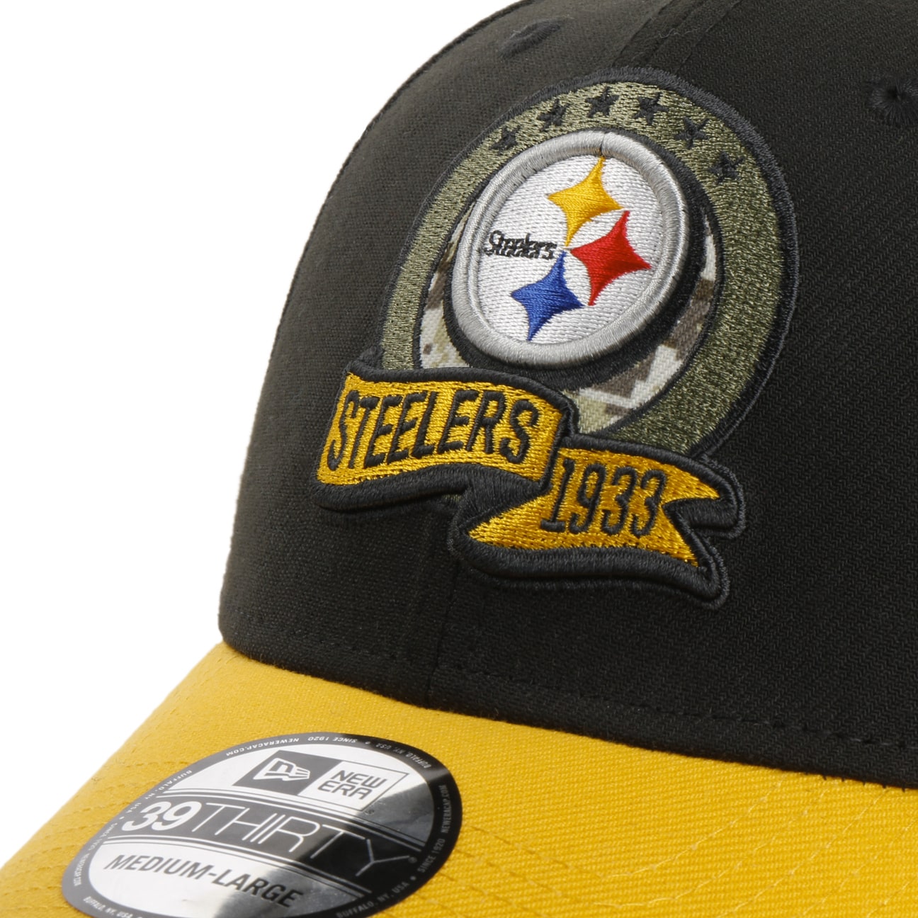 Pittsburgh Steelers M 39THIRTY NFL Salute To Service 22 Black/Yellow Flexfit  - New Era cap