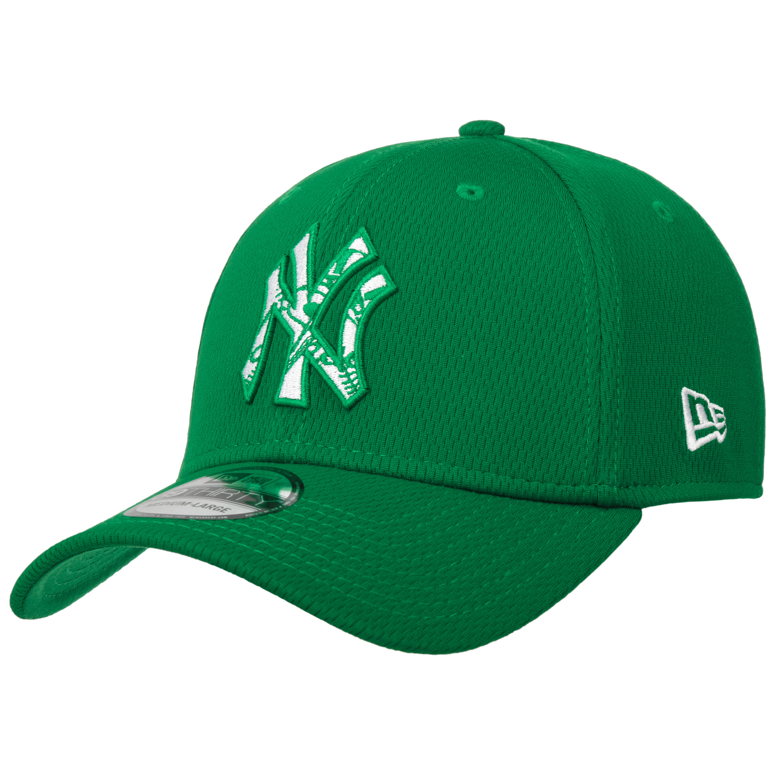 NEW ERA 39THIRTY BASEBALL CAP.NEW YORK YANKEES GREEN STRETCH COTTON BLEND  HAT C0