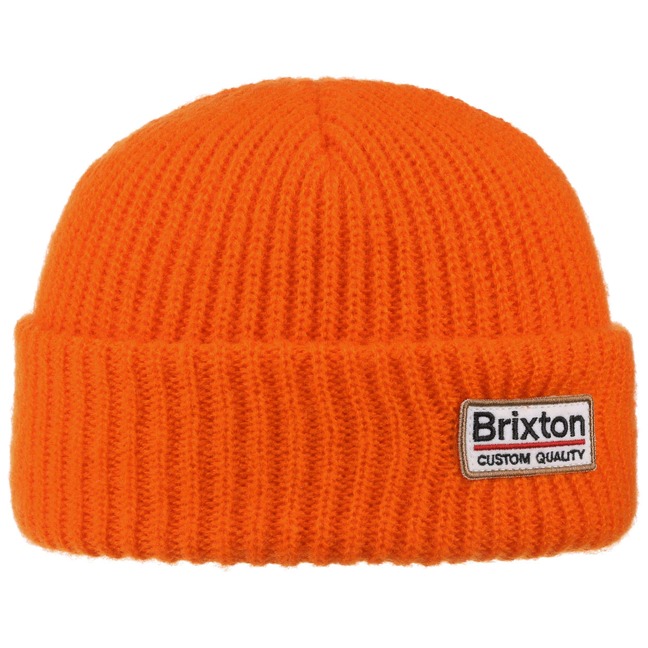 Knit Beanie Caps Set of 2 NWT Orange & Brown Rib Brixton STPL Unisex OS Carhartt Men main image 3