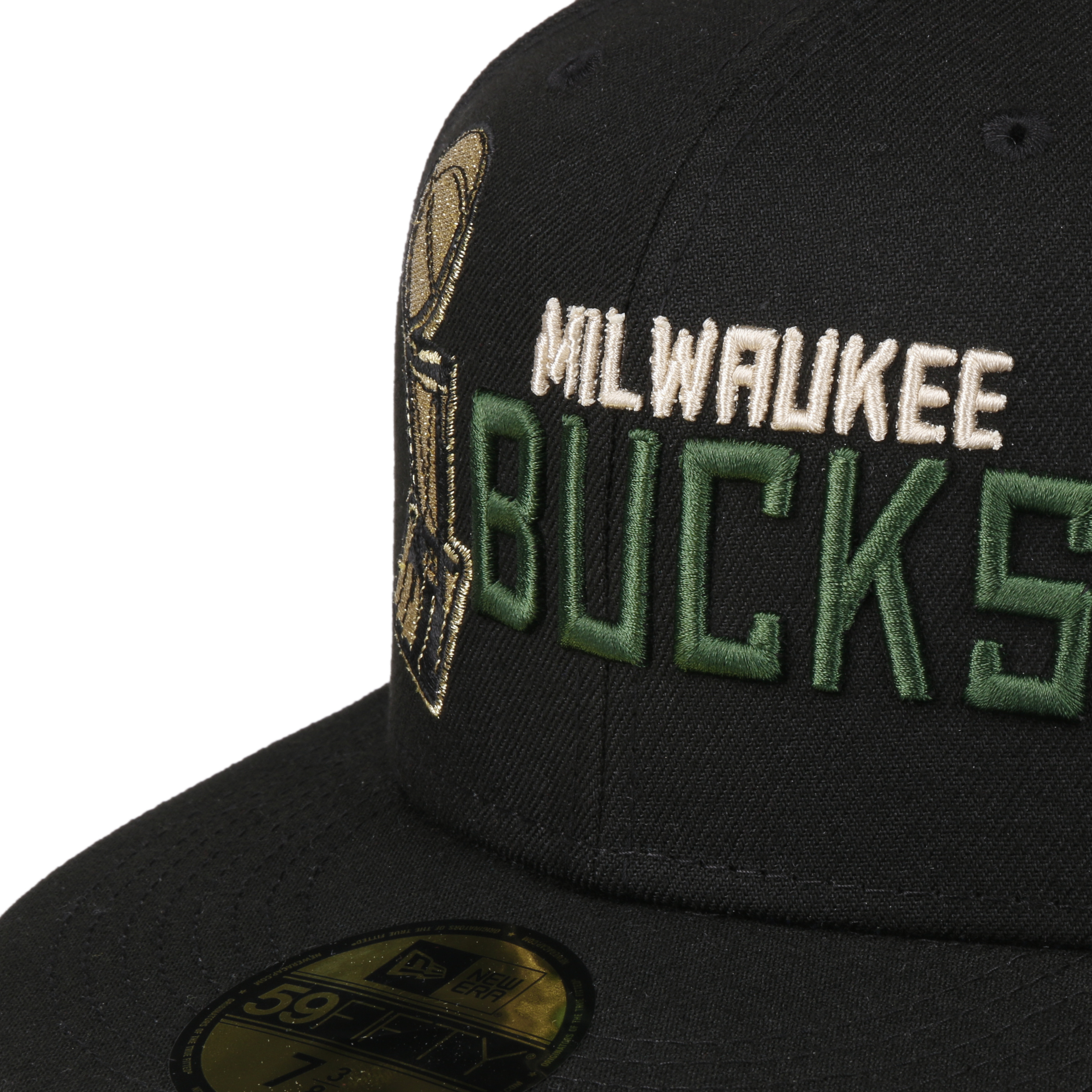 New Era Men's Milwaukee Bucks 59FIFTY Authentic Hat, Size 7 3/8, Green