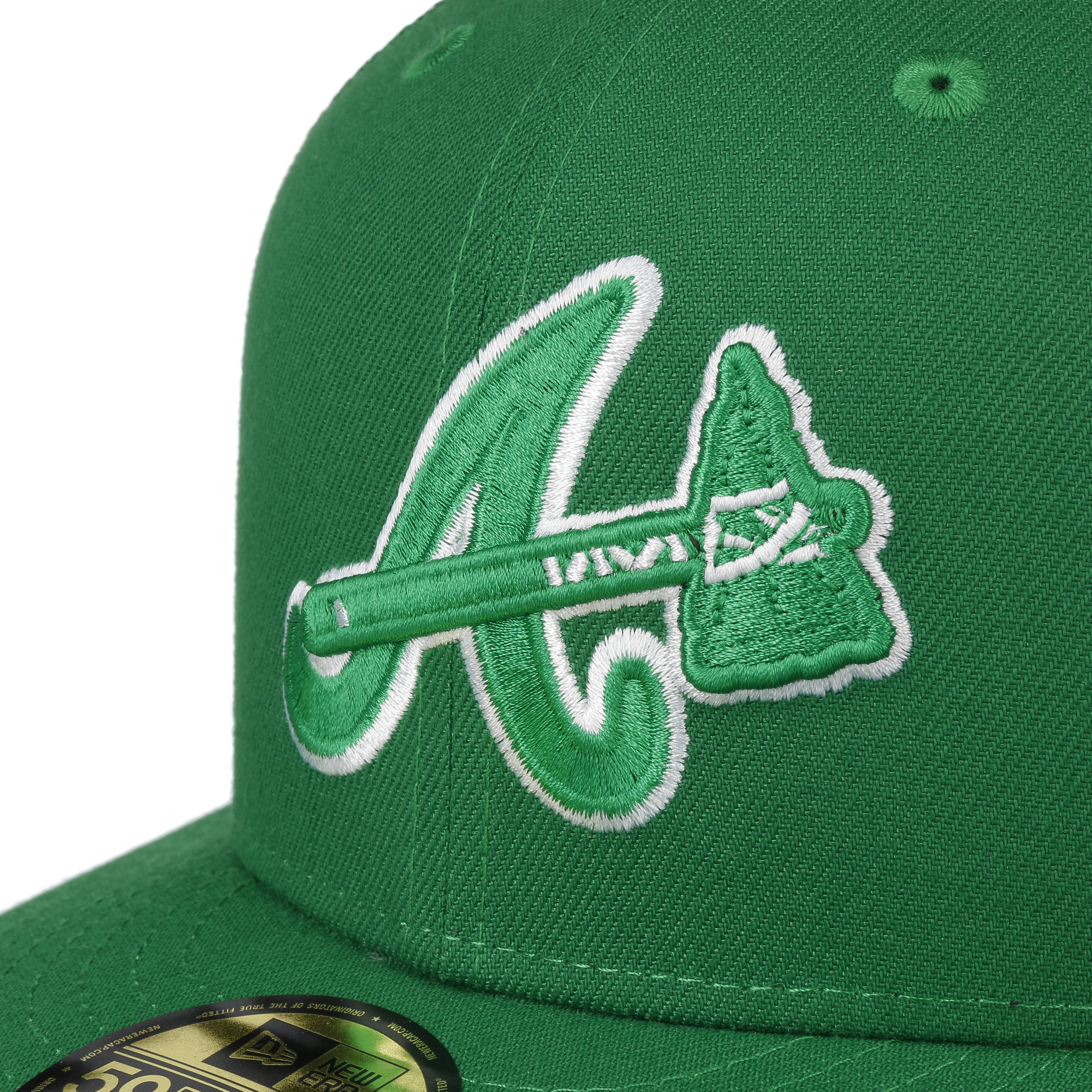 Green New Era 59Fifty Atlanta Braves Cap Hat 7 3/4 St Patrick's Day NL