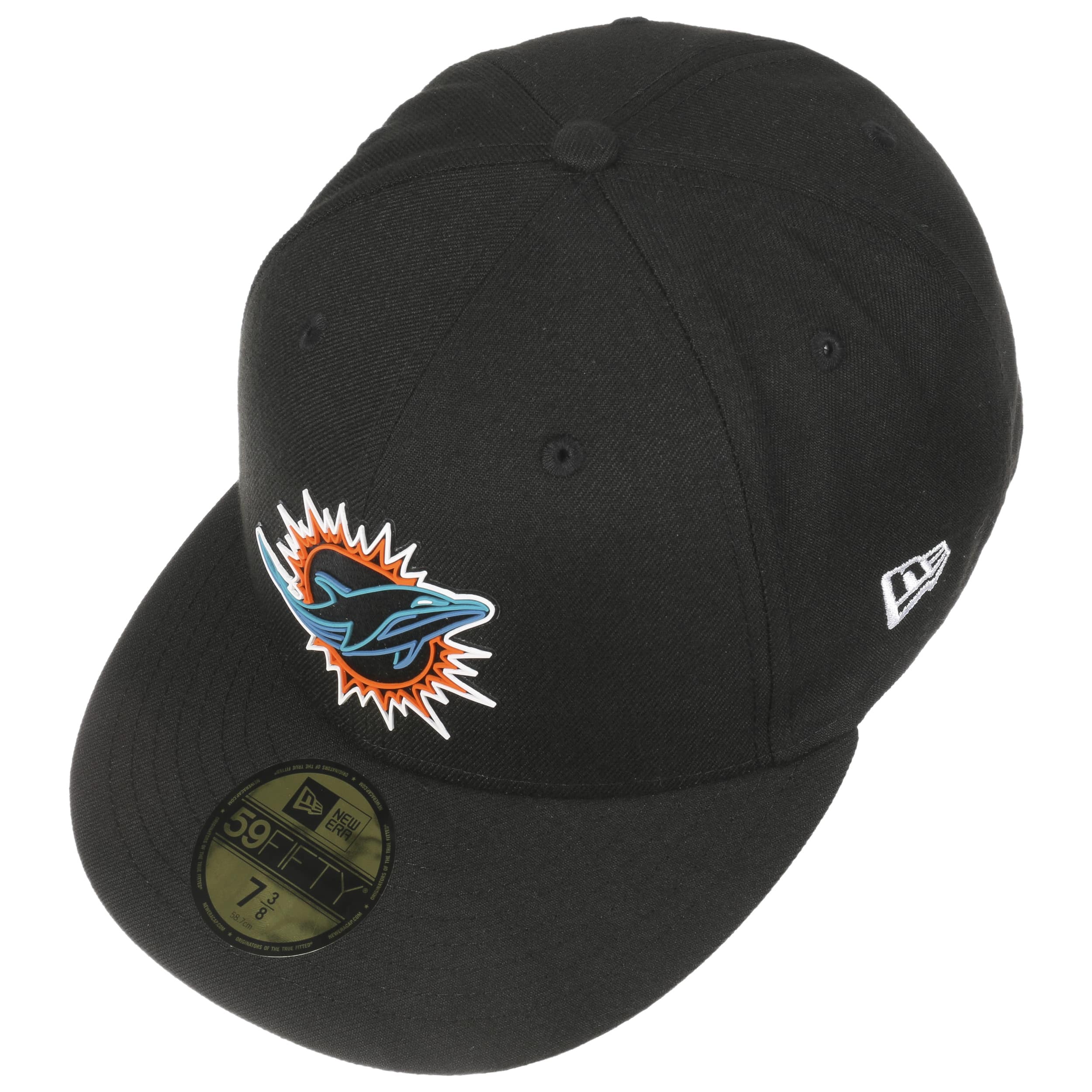 Miami Dolphins New Era Color Dim 59FIFTY Fitted Hat - Black