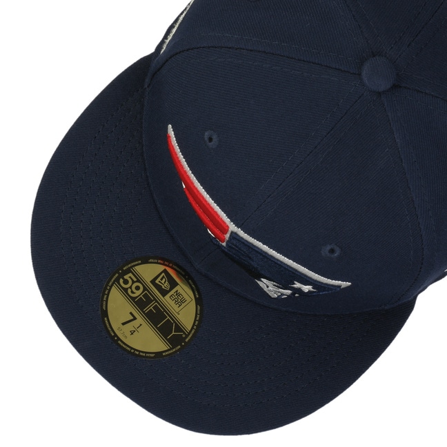 New Era New England Patriots Fitted Hat Grey Blue Size 7 1/8 NFL 59FIFTY  Armed