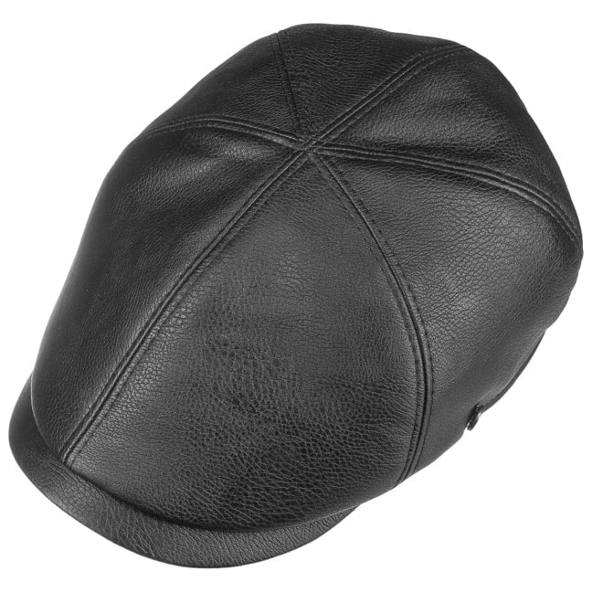 faux leather flat cap