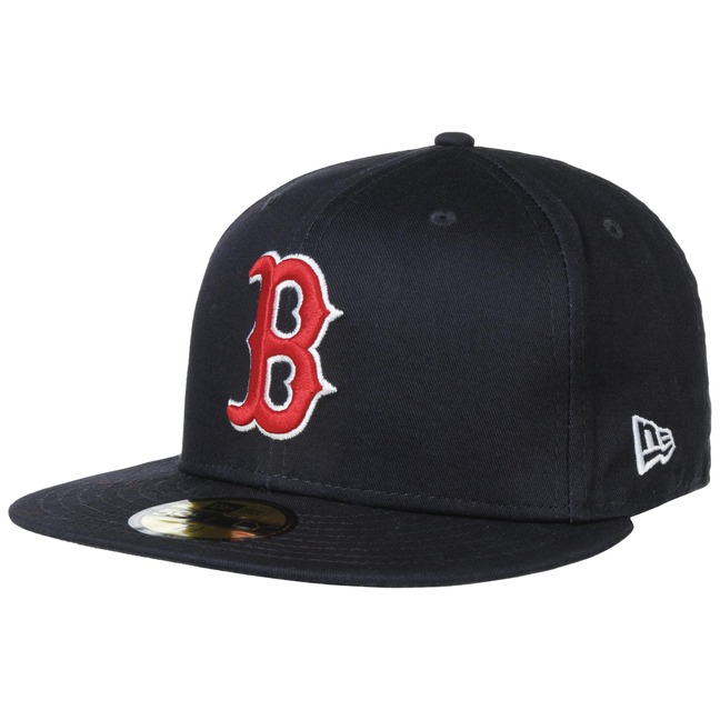 59Fifty New Era MLB Hat Boston Red Sox Palm Tree Logo Patch Black Red sz 8  EUC!