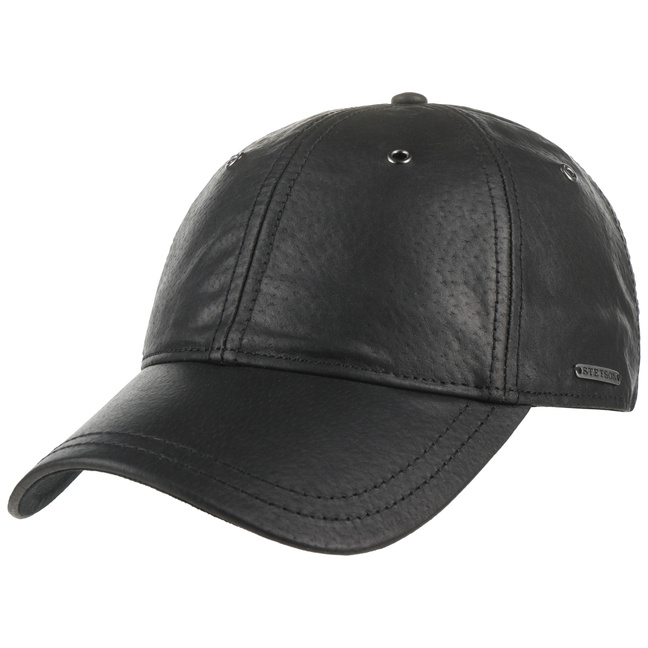 stetson leather baseball cap