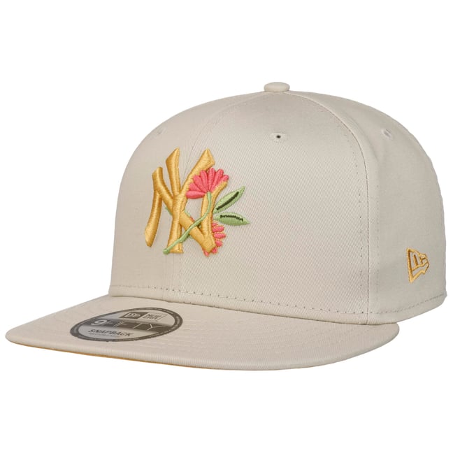 Floral Brim Snapback Hat with Gold Plate All Over Printed Flower Snapback Cap - Custom Floral  main image 3