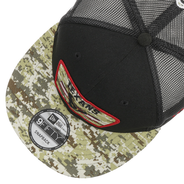 Men's New Era Black/Camo Houston Texans 2021 Salute To Service Trucker  9FORTY Snapback Adjustable Hat