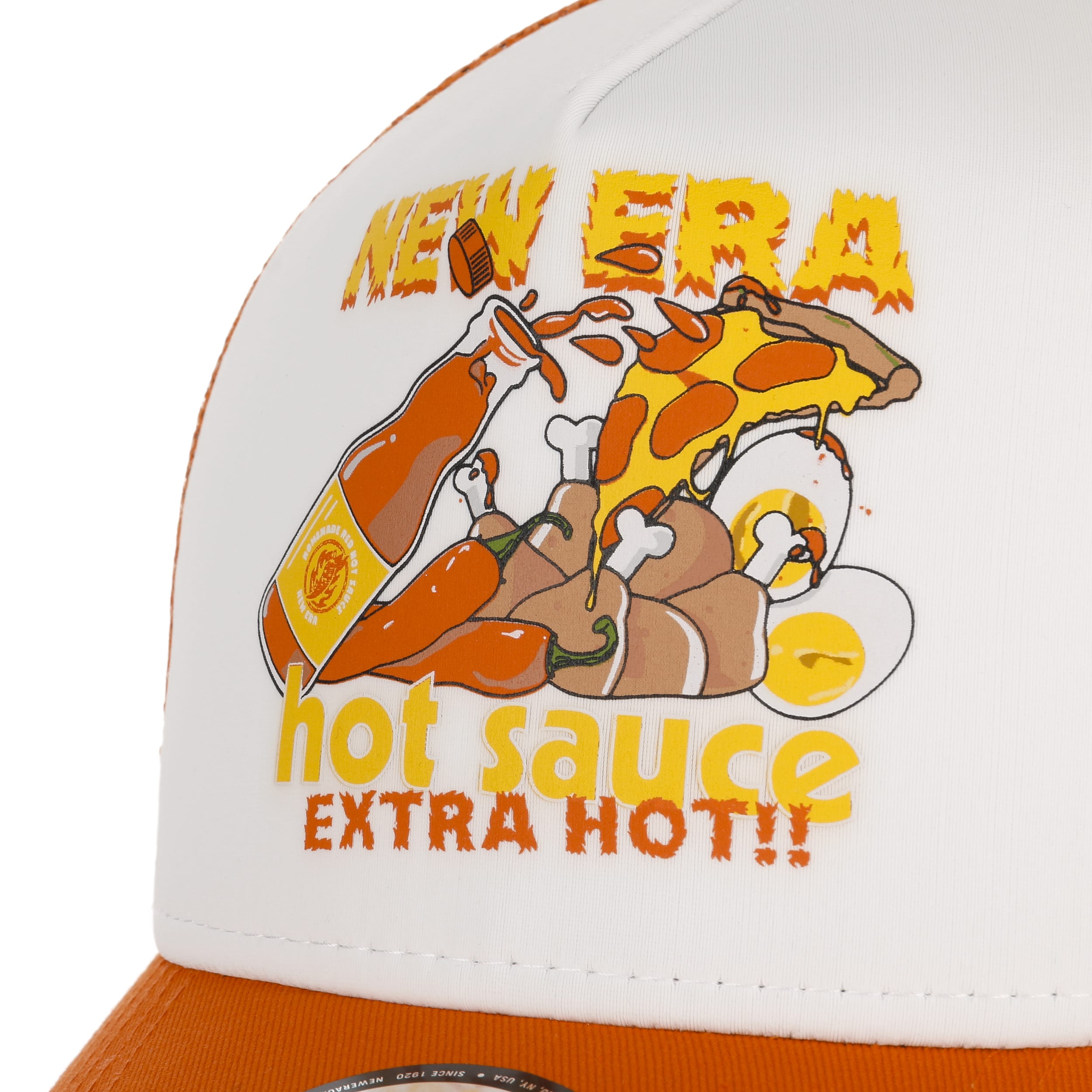 9Forty Hot Sauce Trucker Cap by New Era --> Shop Hats, Beanies
