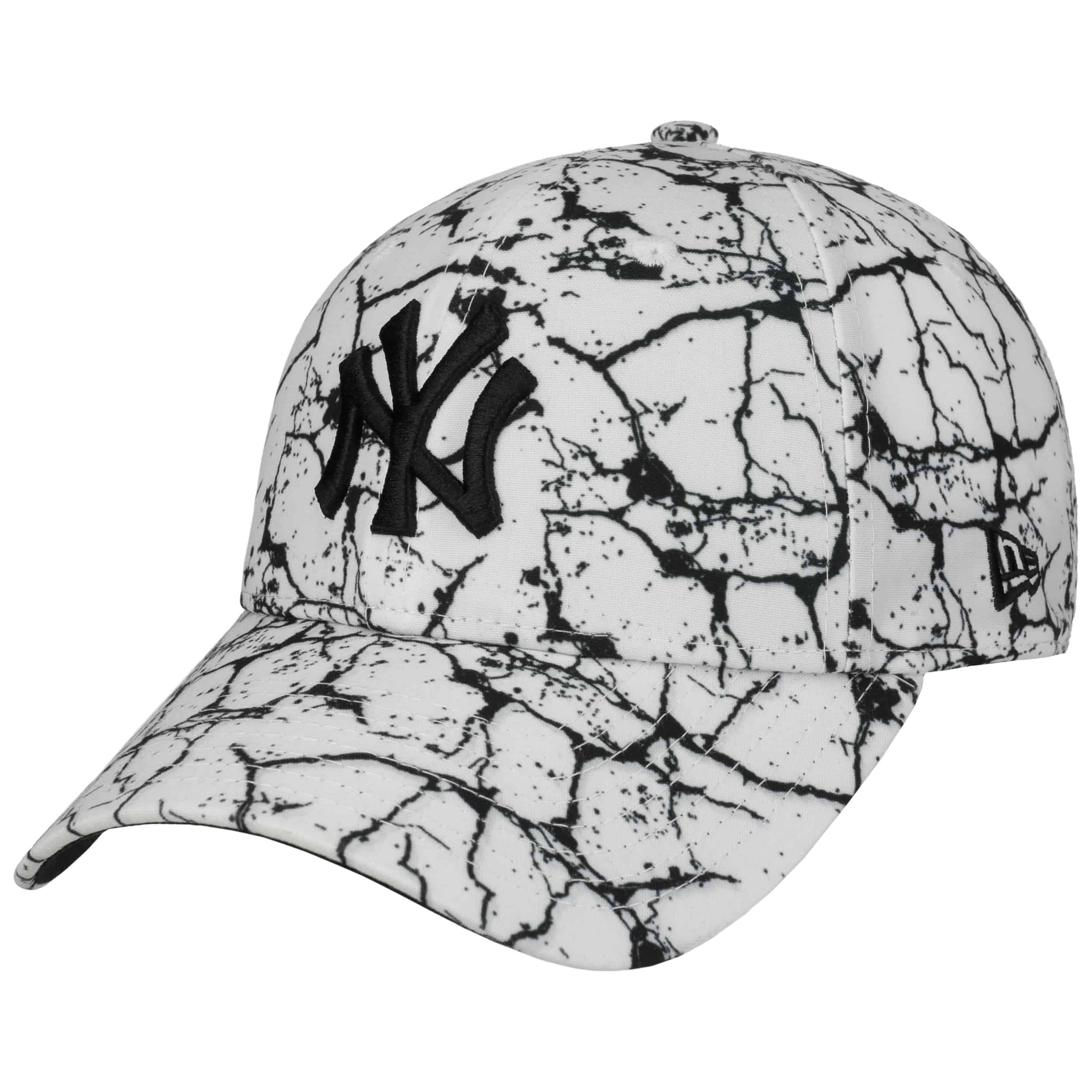 New Era Curved Brim 9FORTY Marble New York Yankees MLB White Adjustable Cap