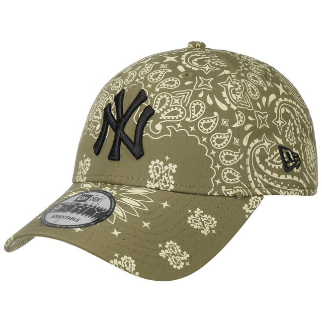 Official New Era New York Yankees MLB Paisley Print Black 9FORTY Adjustable  Cap B4331_282 B4331_282