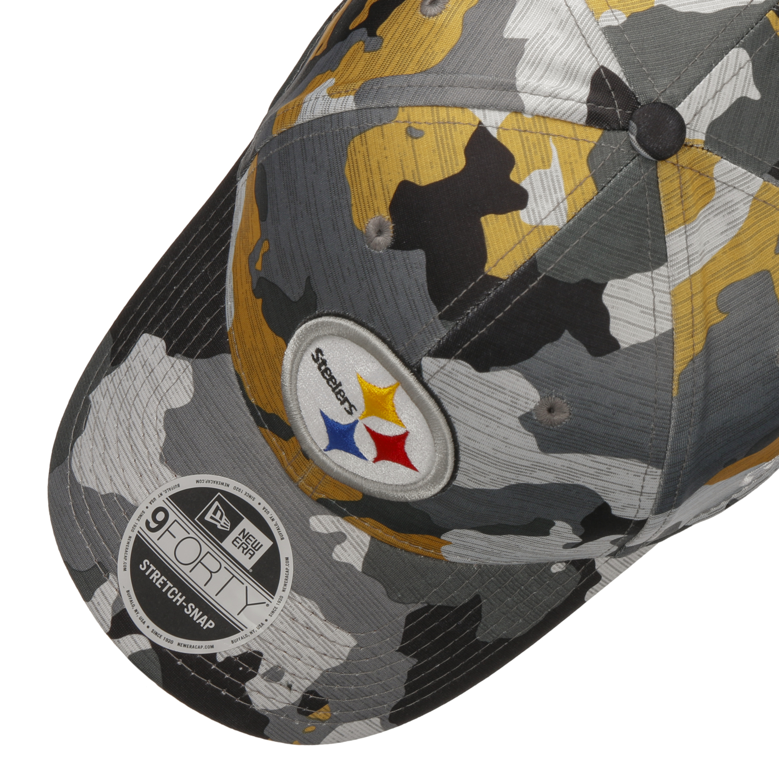 New Era Pittsburgh Steelers Camo 9Forty A Frame Trucker Snapback