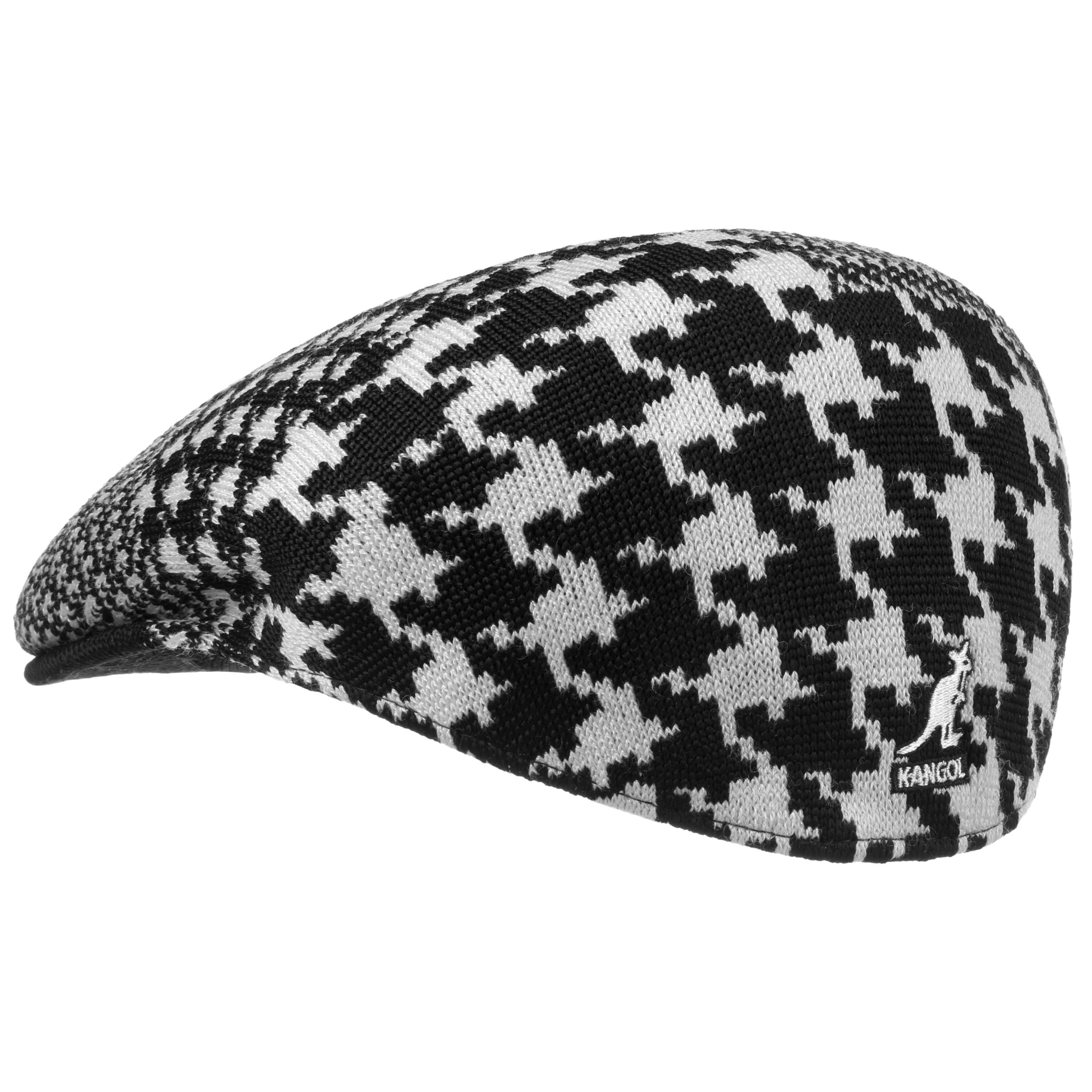 Abstract Houndstooth 504 Flat Cap by 