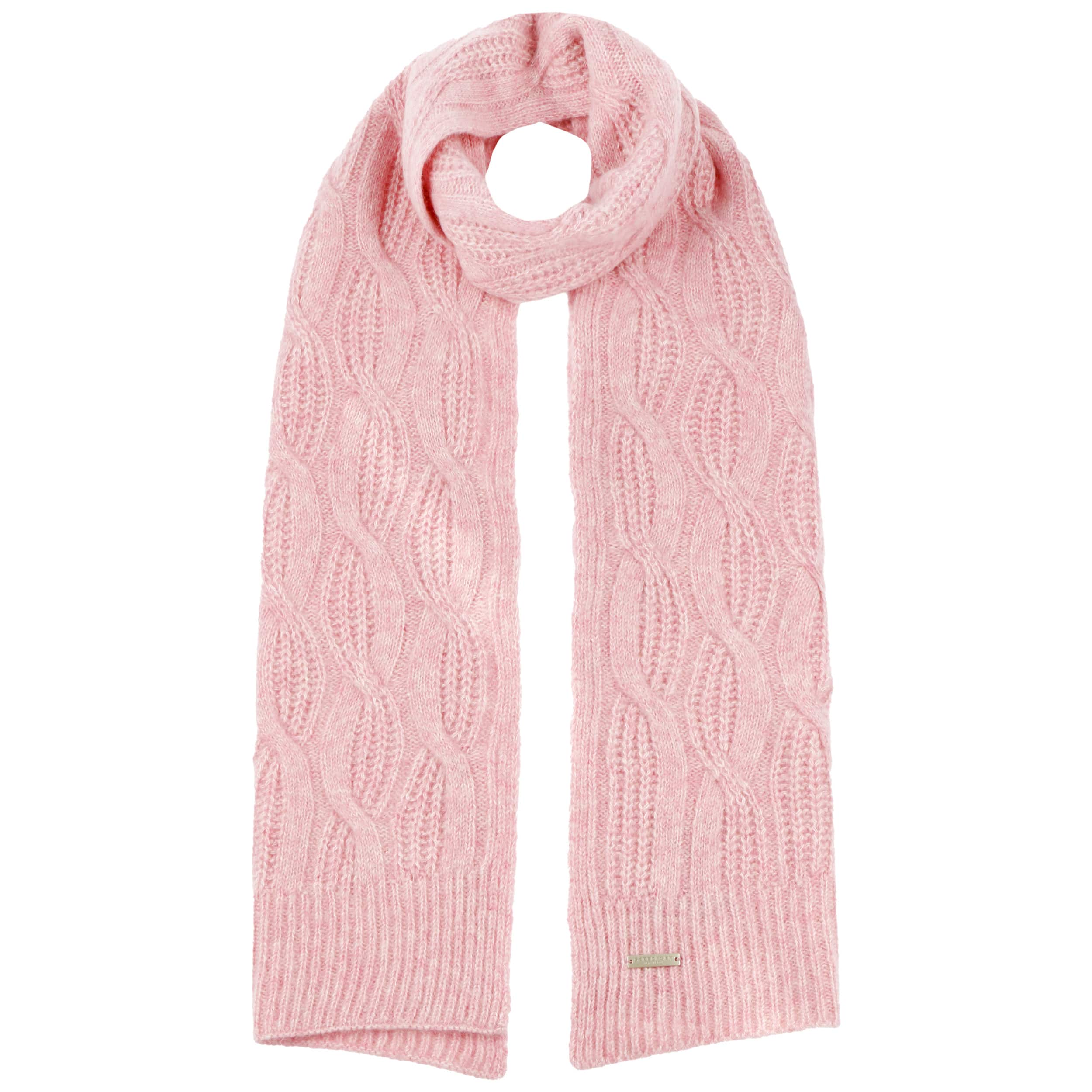 ◇HUNTER◇ [UNISEX] Rib knit cashmere scarf pink HBW0001CNZP Cashmere Scarf - Pink & White Herringbone | Foxford Woollen