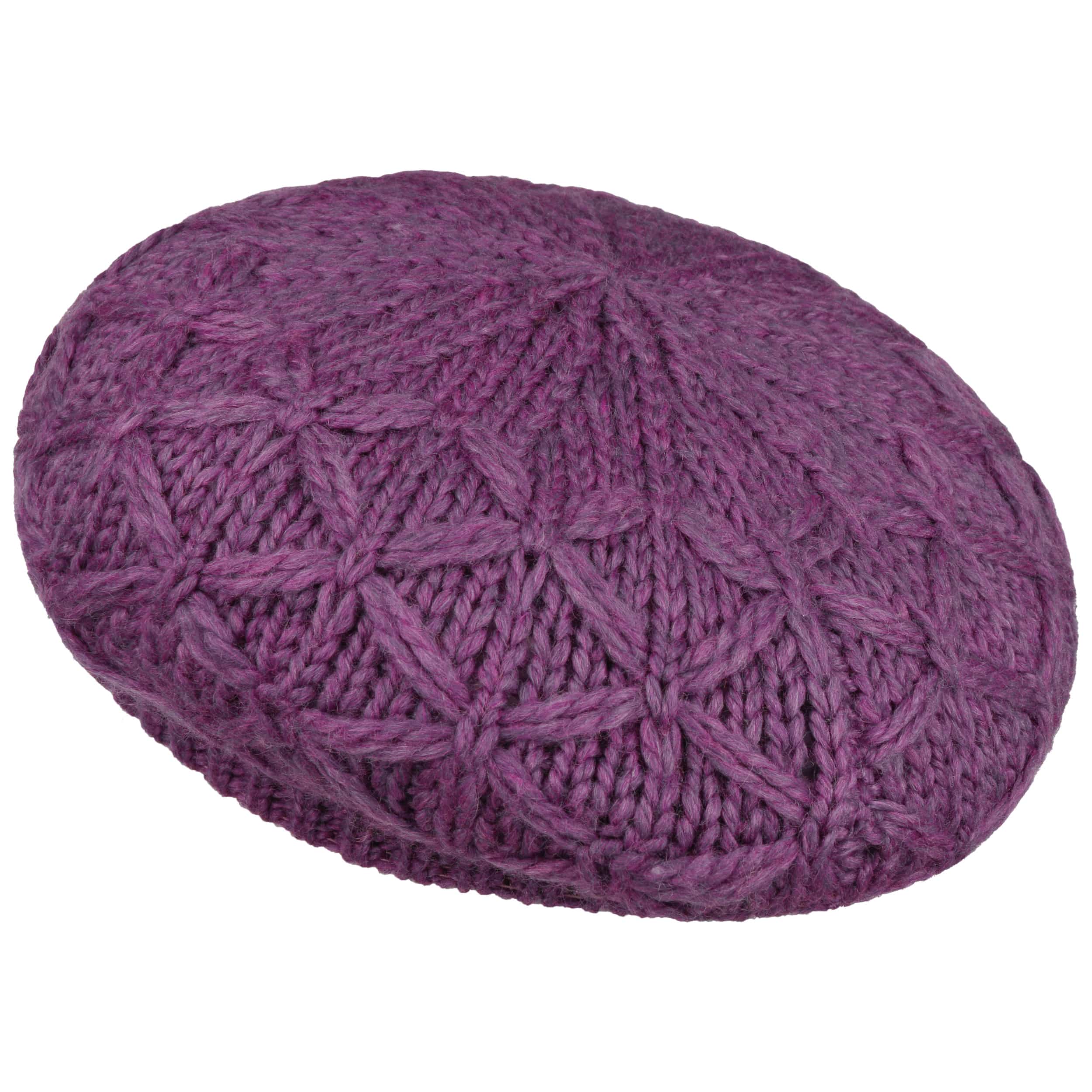 Black Slouchy Knit Beret, Women's Winter Beanie Hat, Handknit, Custom Size