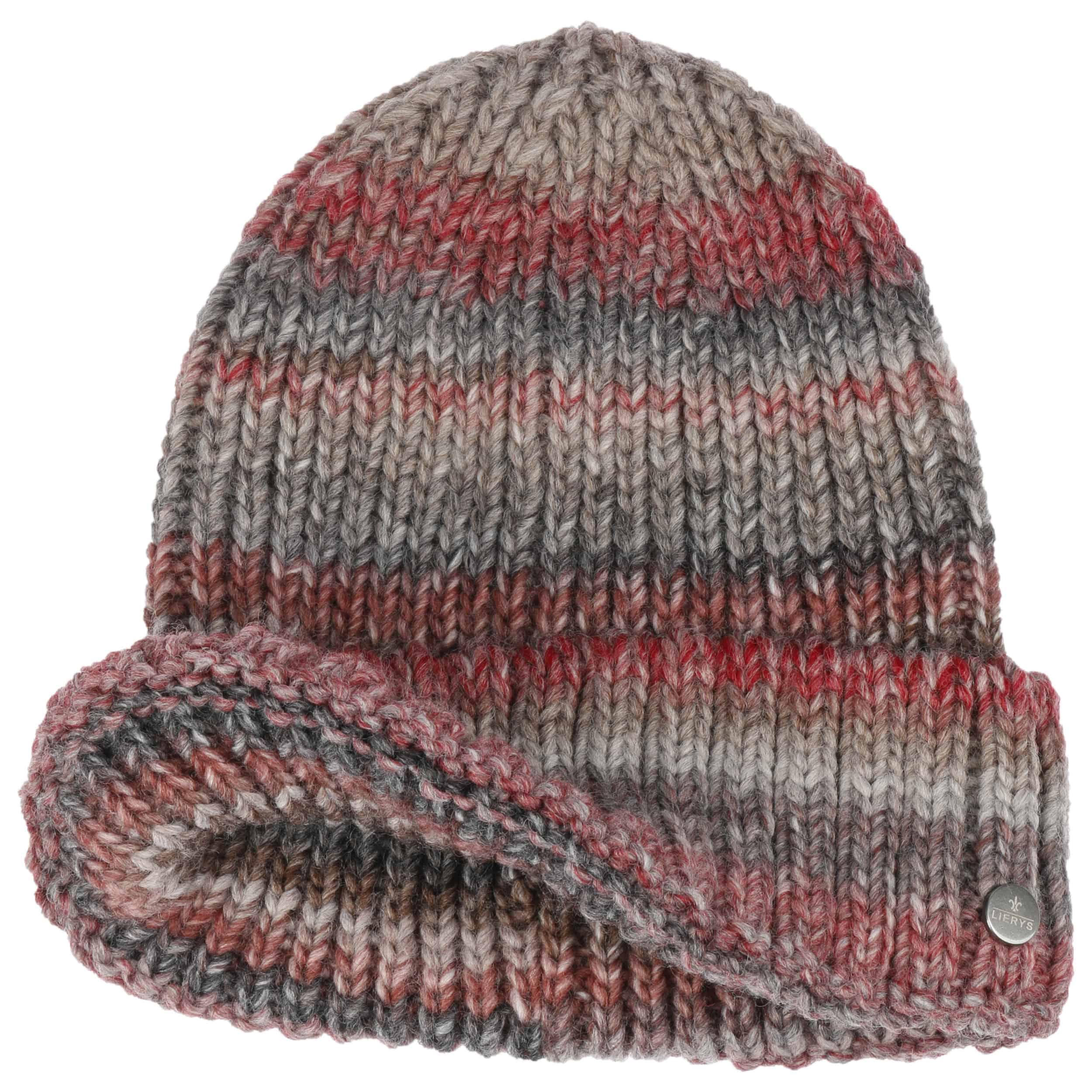 grey and red beanie