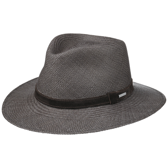 grey panama hat