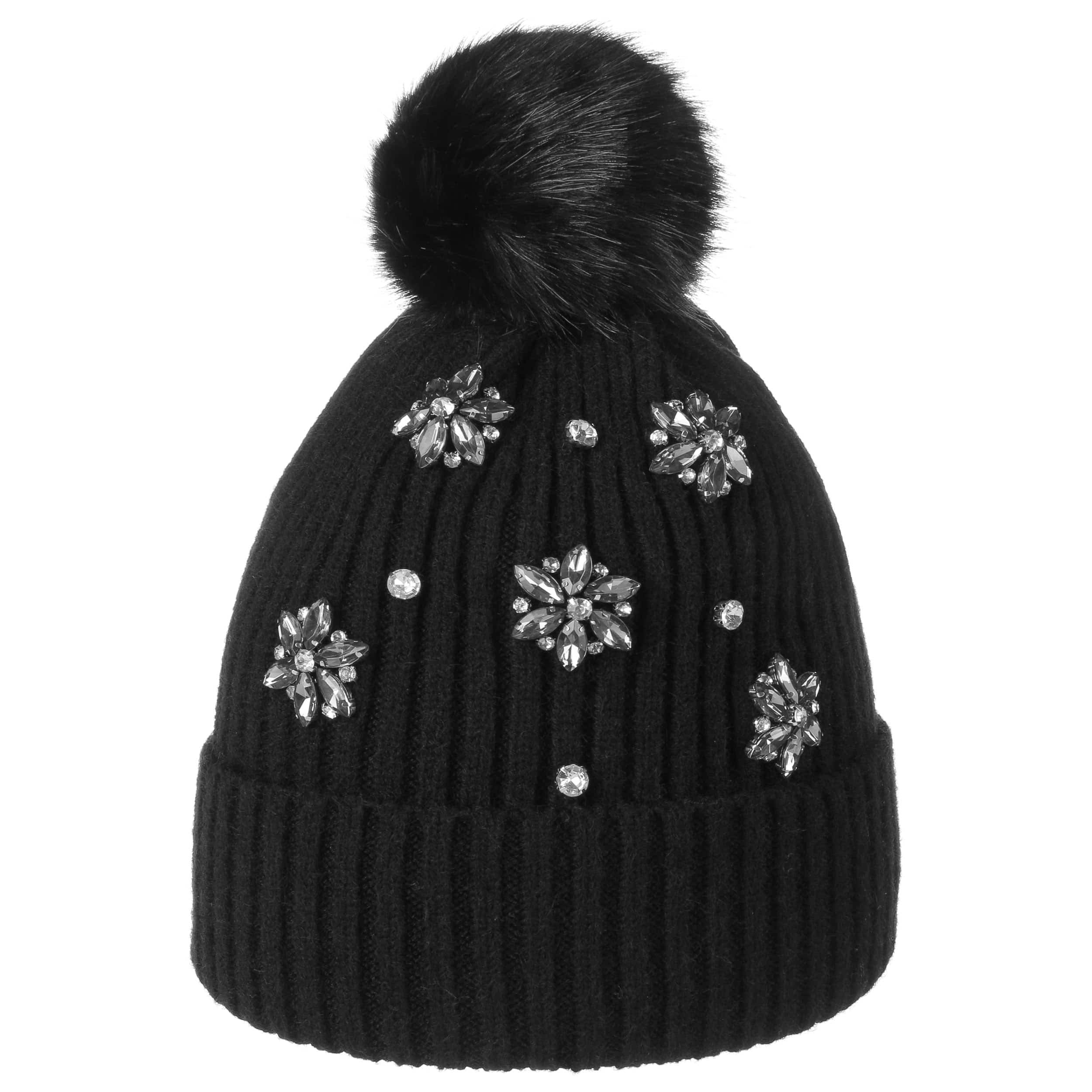 Beanie Hat with Rhinestone Flowers by Lipodo - 42,95 €