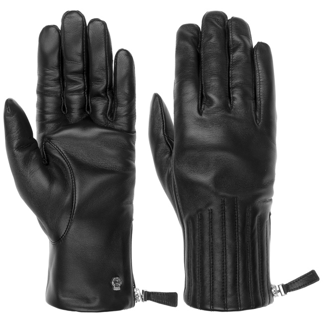 black leather hand gloves