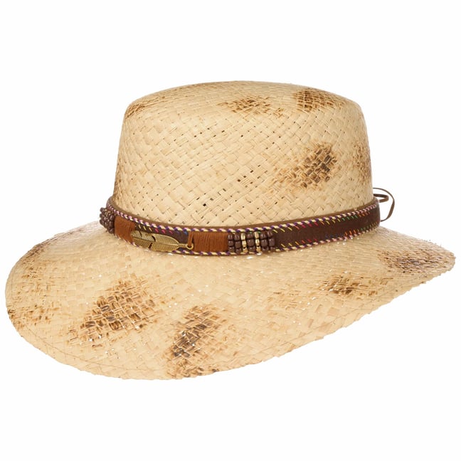 Branded Straw Hat with Leather Band by 