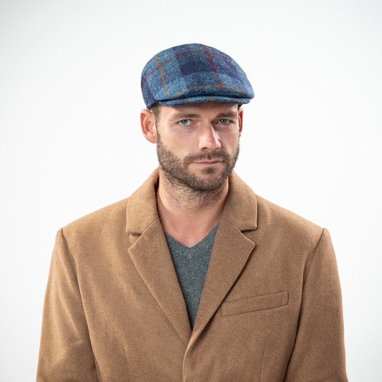 Lipodo Flat Cap Chequered Patterns Men Peaked Cap Autumn/Winter Made in Italy -Lined Cap Made with Wool Mens Cap with Visor 