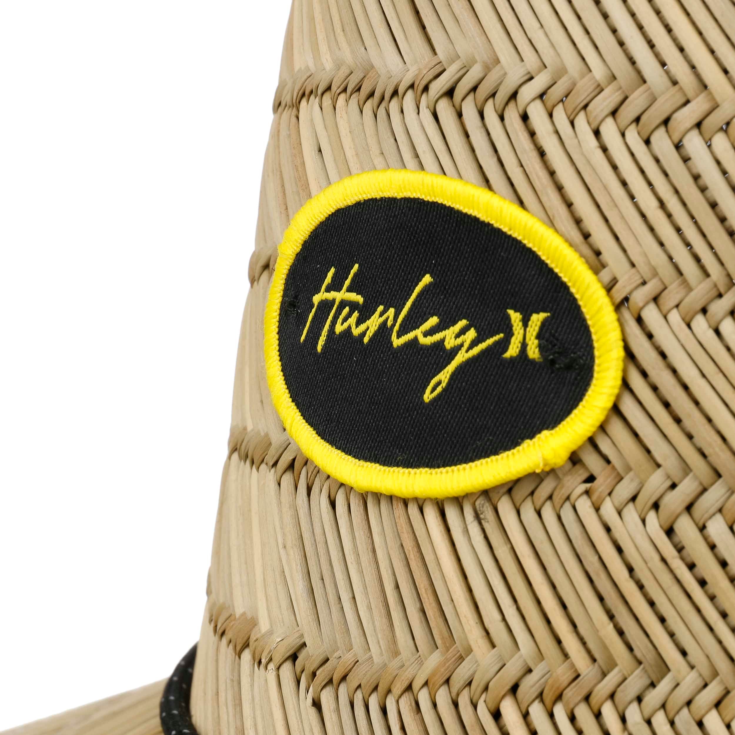 Hurley Straw Lifeguard Beach Hat - Men's Wide Brim Raffia Outback Style