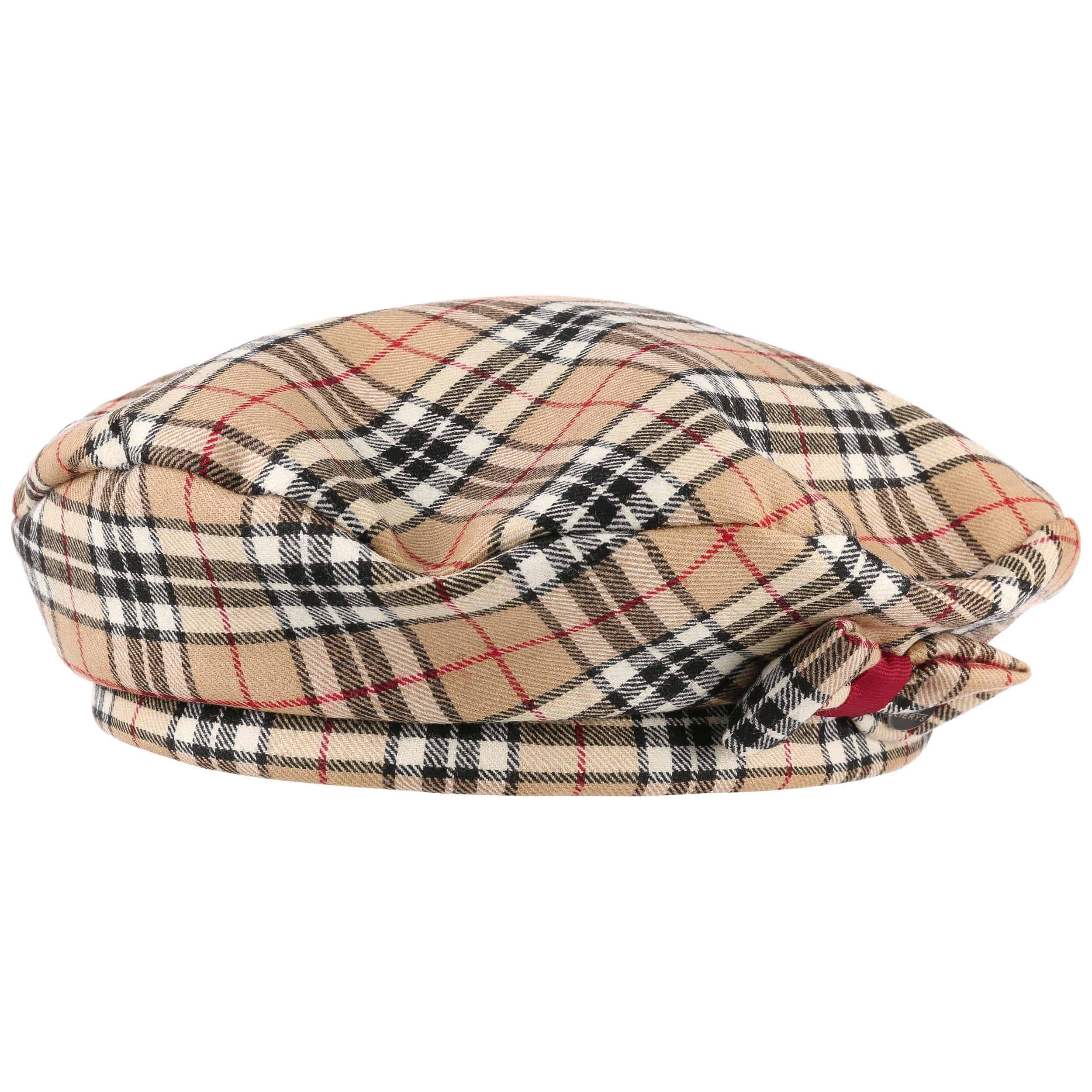 checkered beret hat