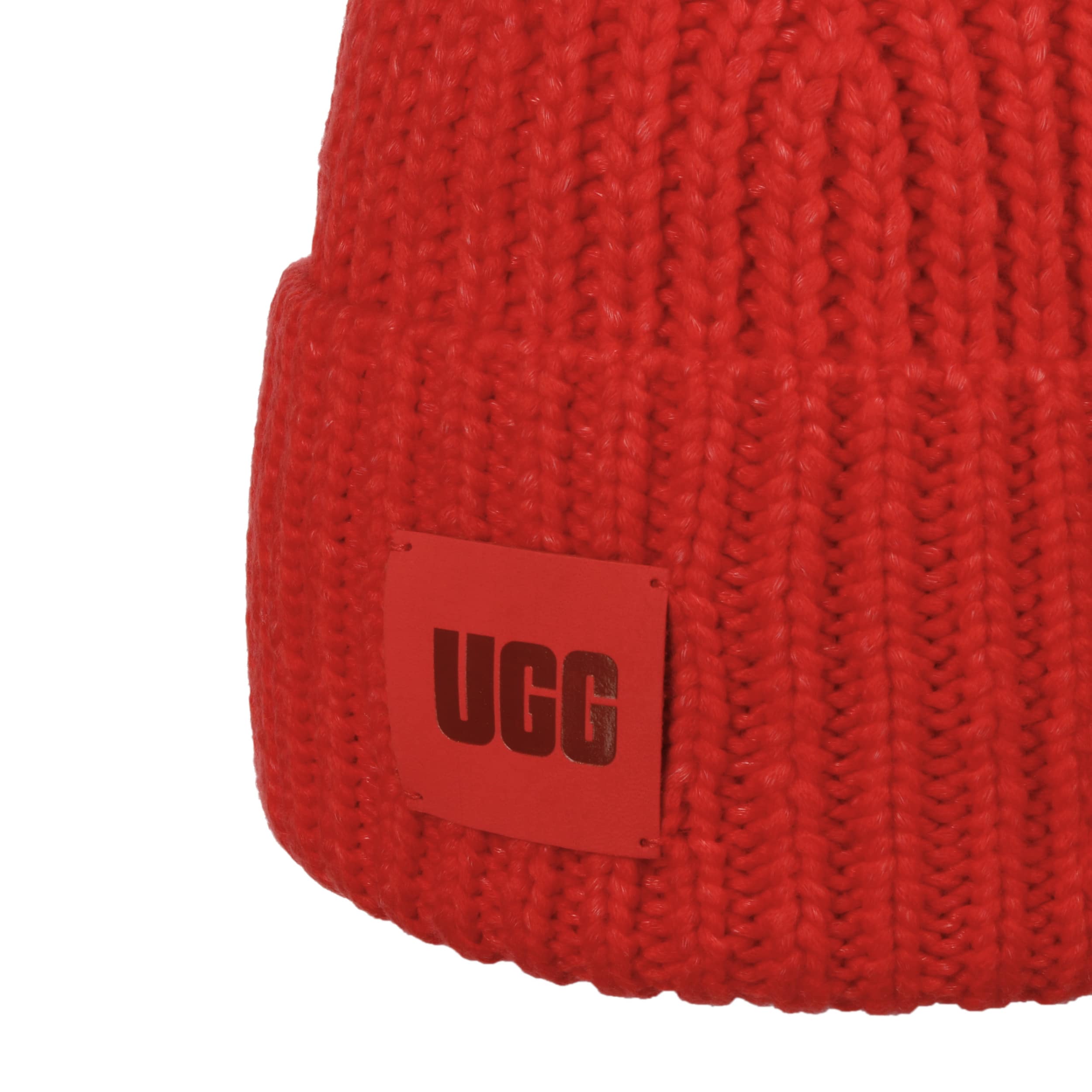 UGG W Chunky Rib Beanie W Logo Aloe Vera