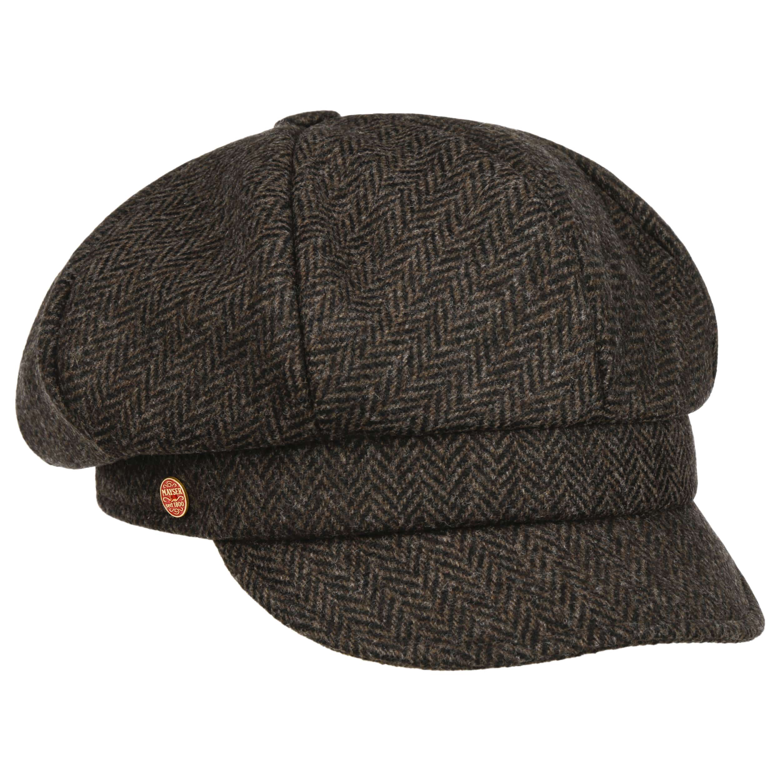 帽子 BLUCO/NEWS BOY CAP-(HERRINGBONE)F Herringbone Patchwork Wool Blend Newsboy Cap – Village Hat Shop