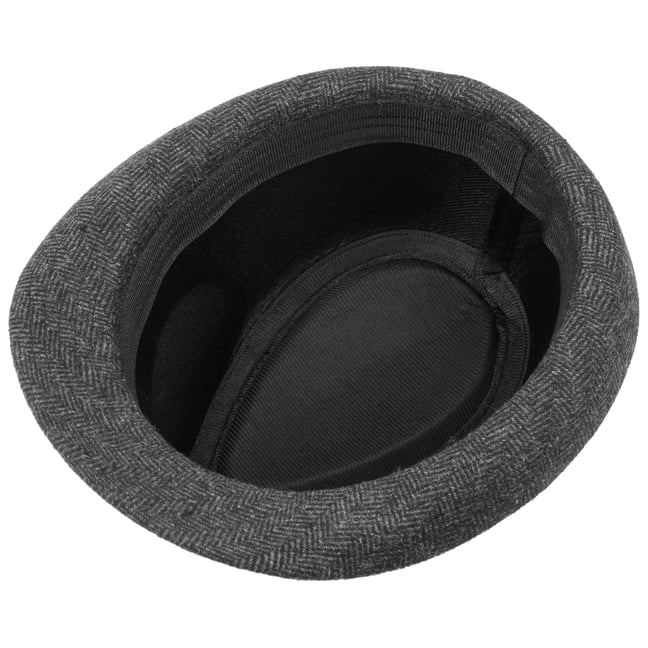 Chapeau Classic Herringbone Trilby Lipodo - Laine Fedora Homme Femme Avec Doublure Et Ruban