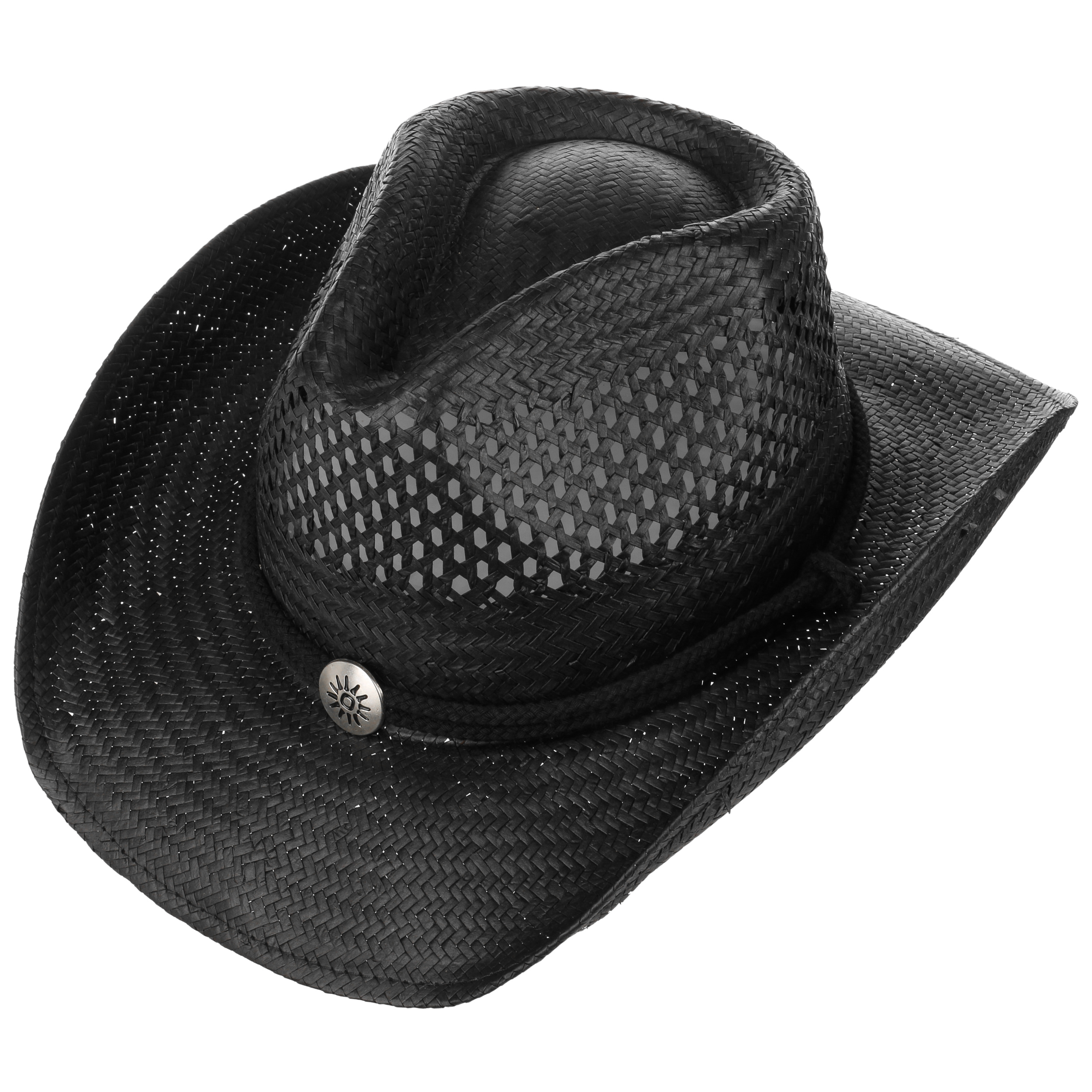 black cowboy straw hat