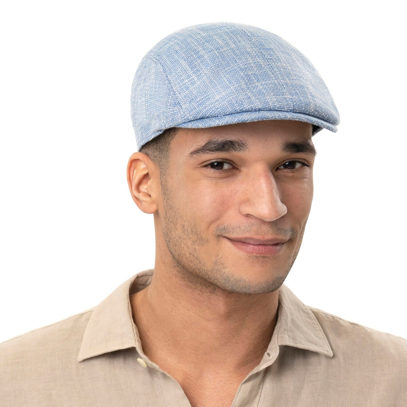 flat cap with button on top