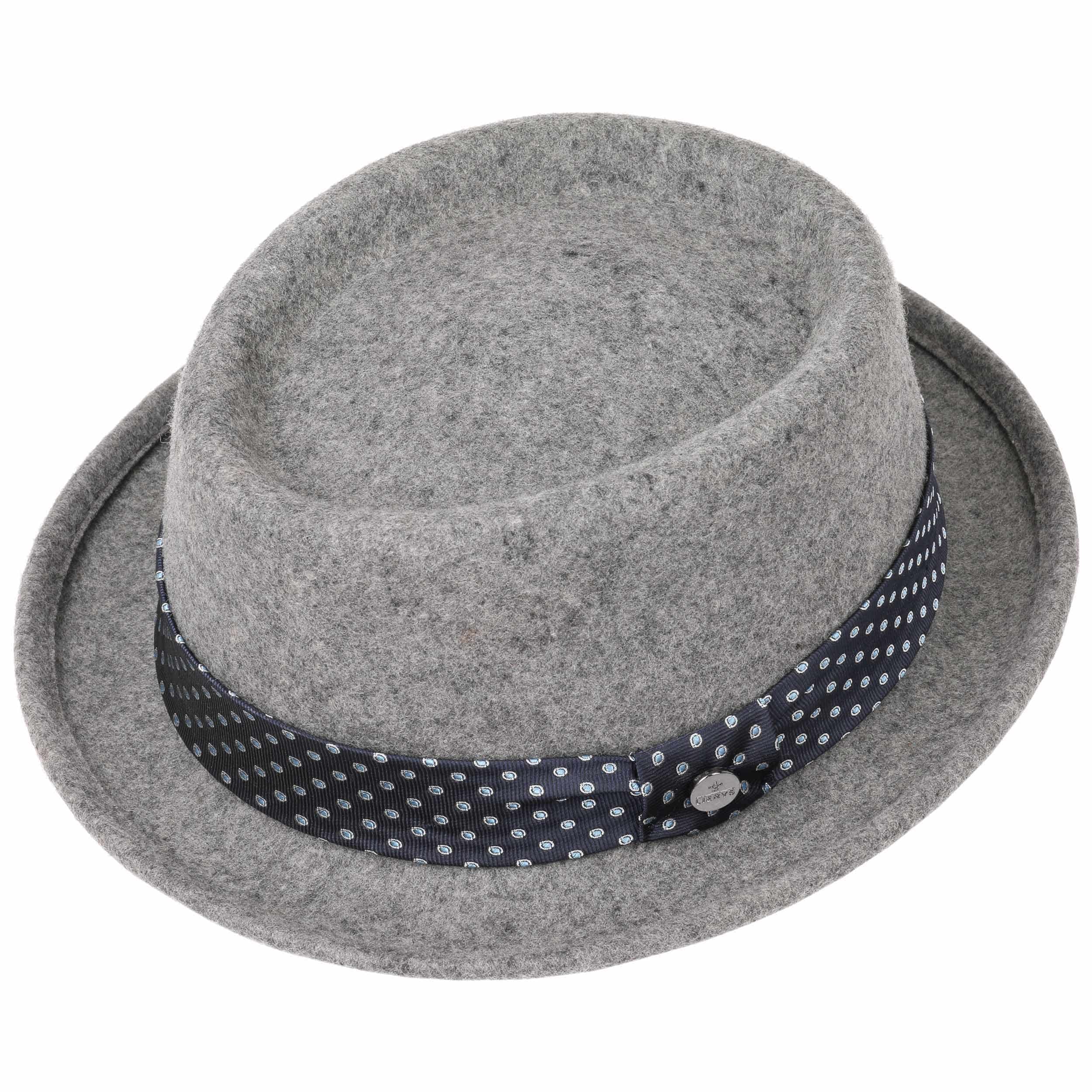 Lierys Dotted Ribbon Porkpie Hat Men/Kids Made in Italy Men´s Wool Felt with Grosgrain Band Summer-Winter 