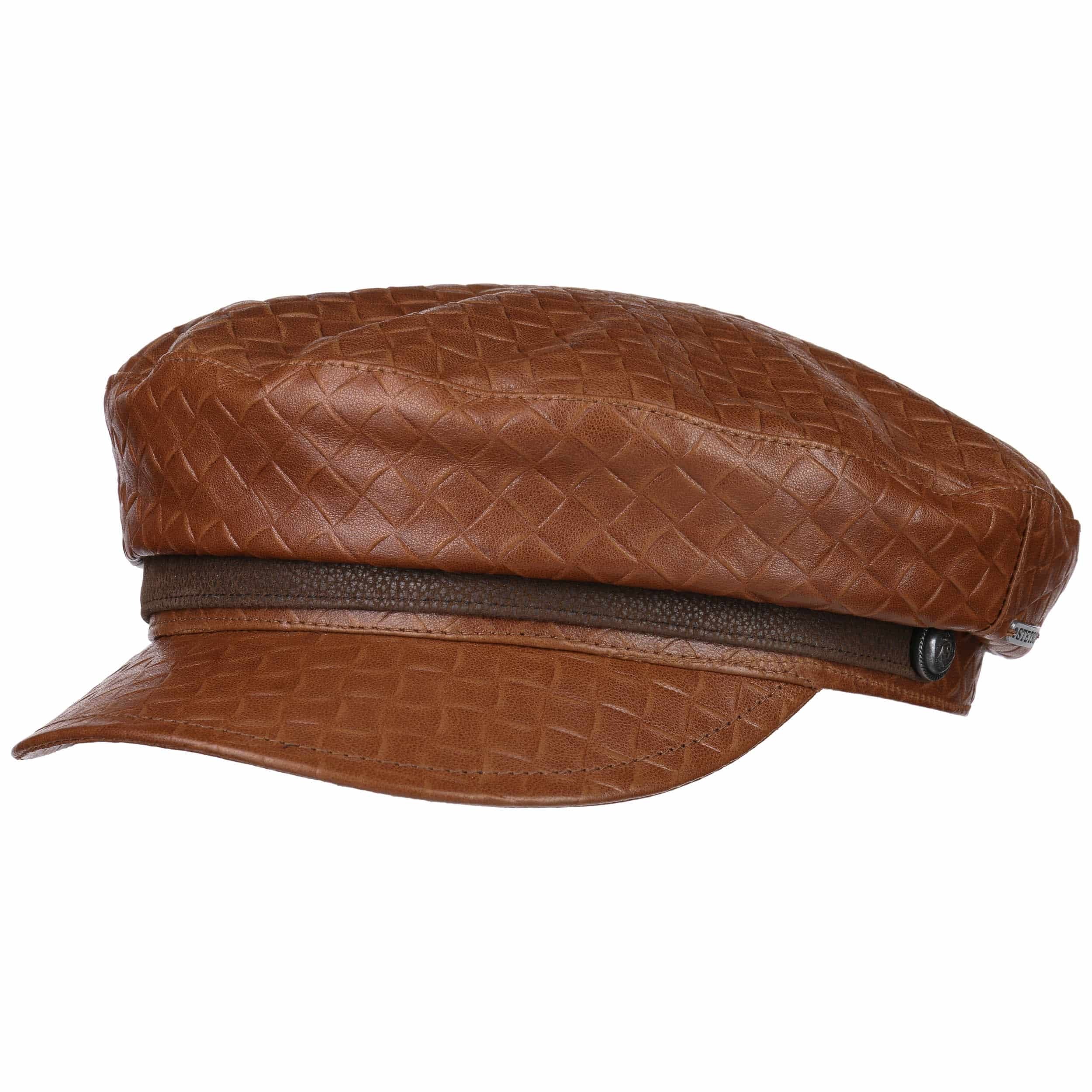 Embossed Leather Riders Cap by Stetson - 99,00