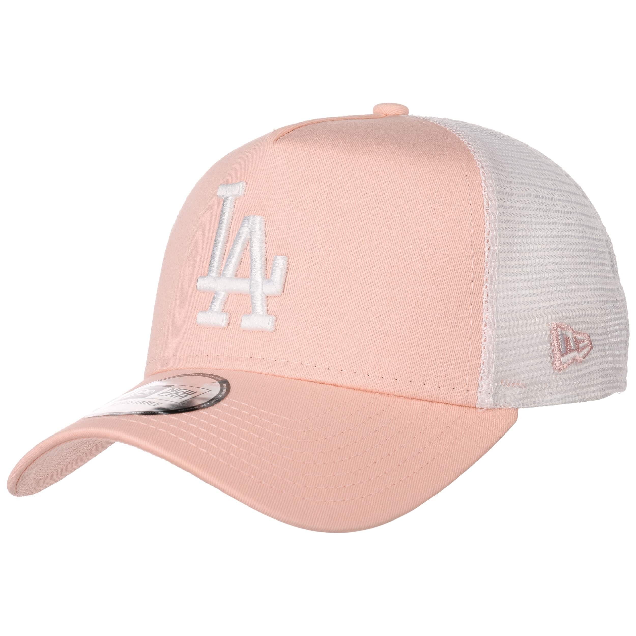 New Era Hats LA Dodgers Trucker Cap - Womens League Essential - Pink