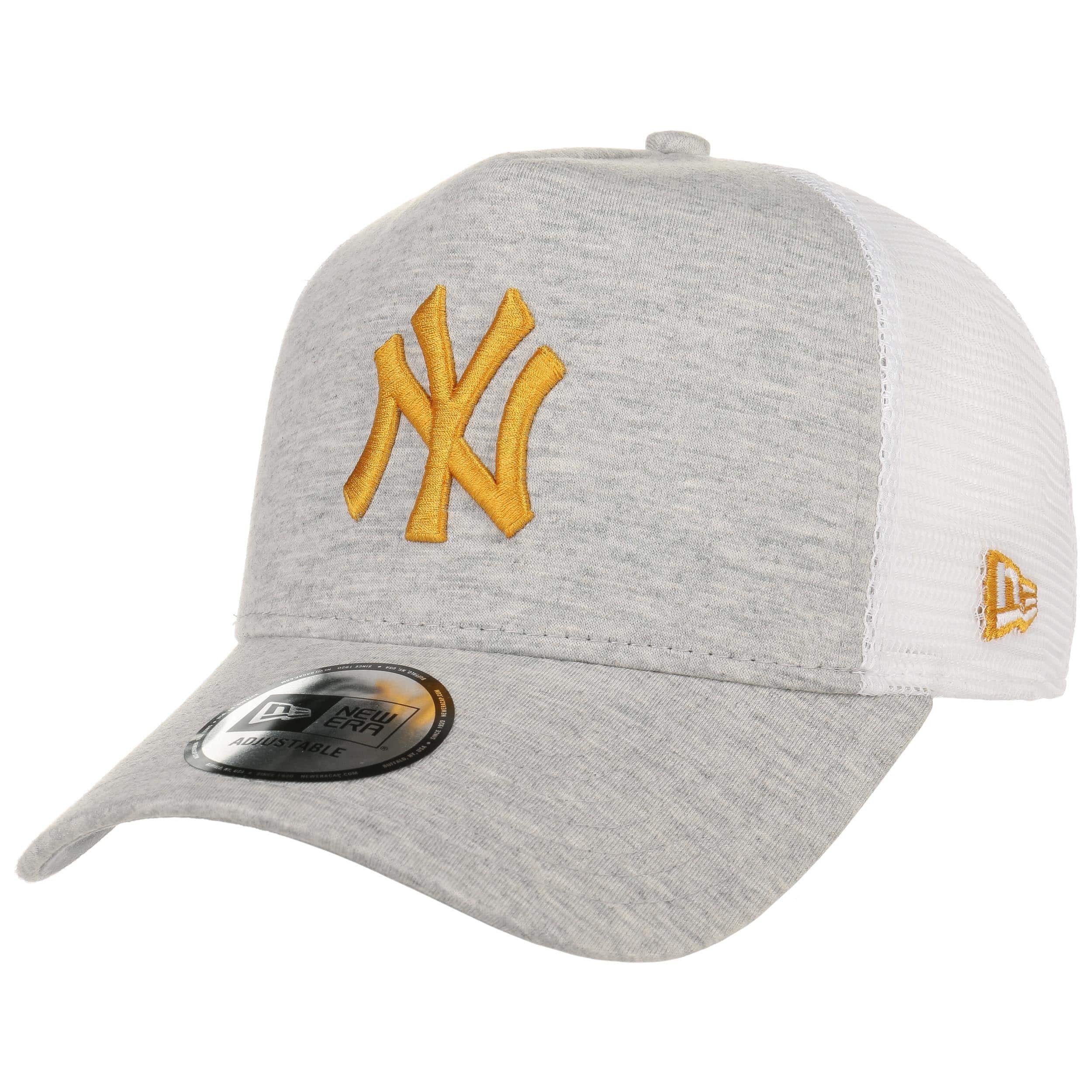 Official New Era New York Yankees Jersey Grey 9FORTY Trucker Cap