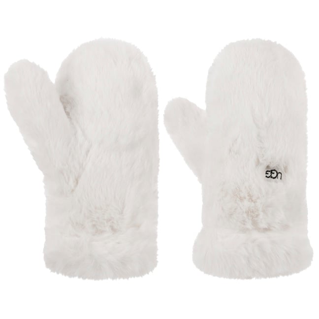 White fur clearance mittens