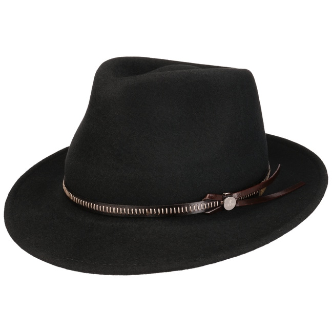 leather band felt hat