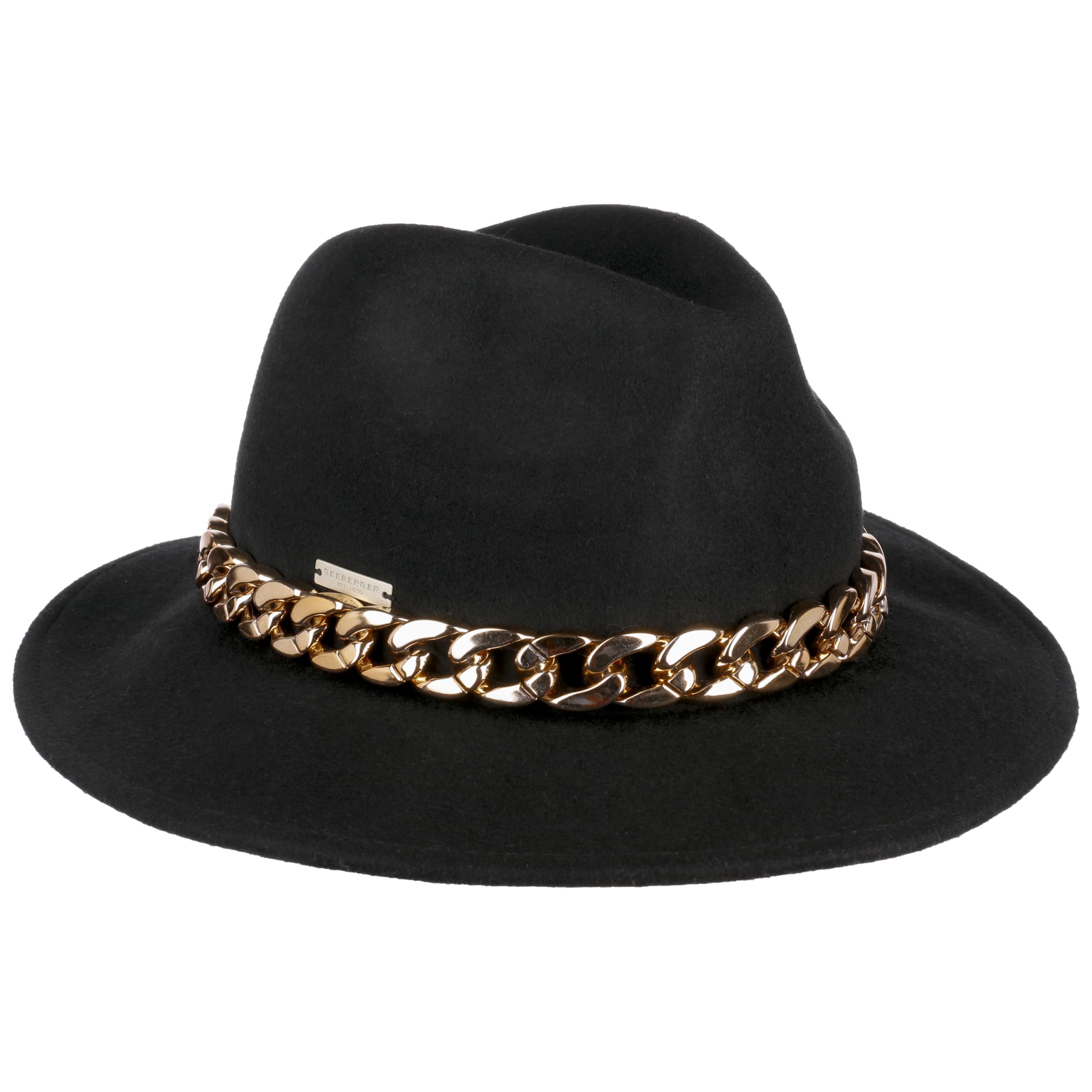 Fedora Wool Hat with Chain by Seeberger > Shop Hats, Beanies & Caps online