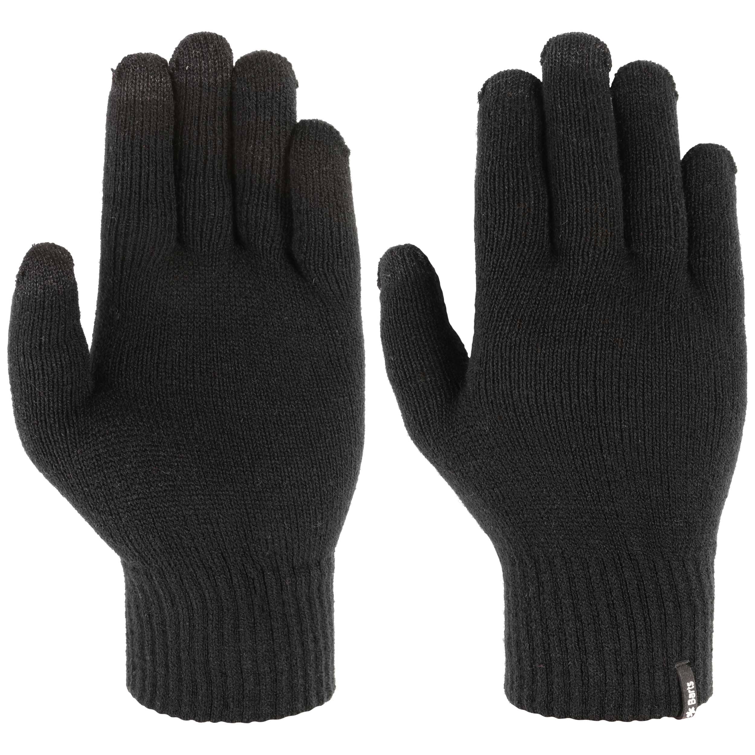 Men Gloves Touch Screen Winter Warm Practical Kintted Black Smartphone Gloves