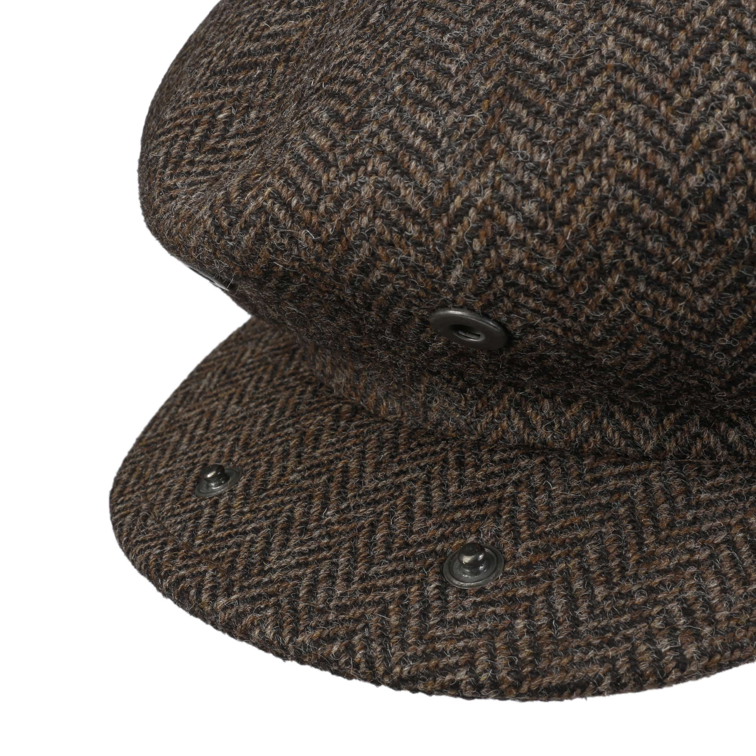 Brown herringbone clearance flat cap