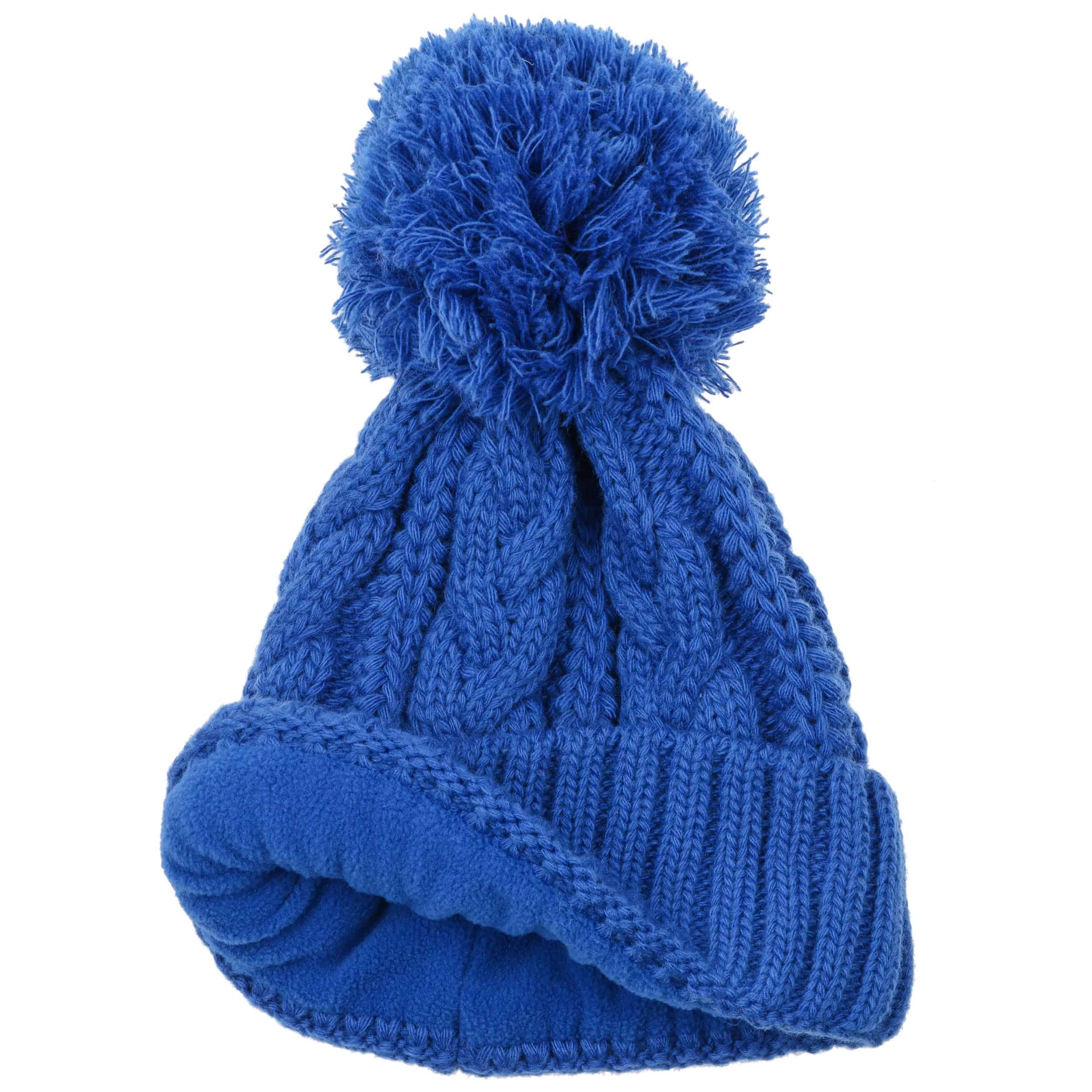 womens blue bobble hat