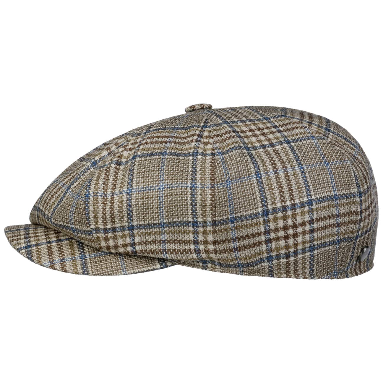 Glencheck Panel Flat Cap by Lierys --> Shop Hats, Beanies Caps