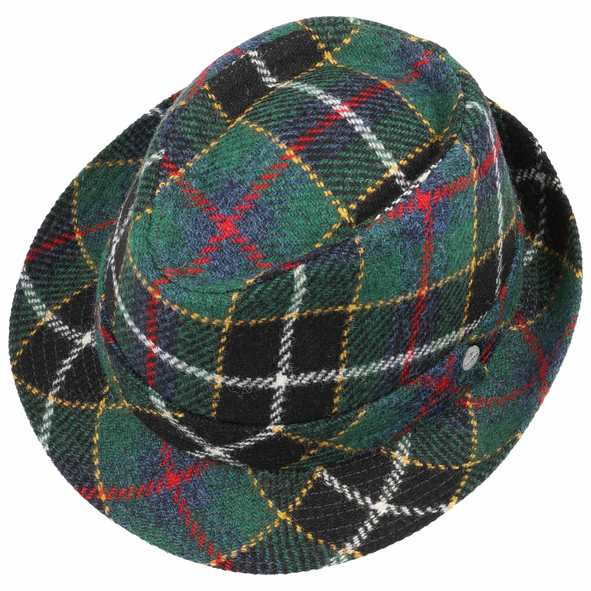 Green Harris Tweed Trilby Hat by Lierys 