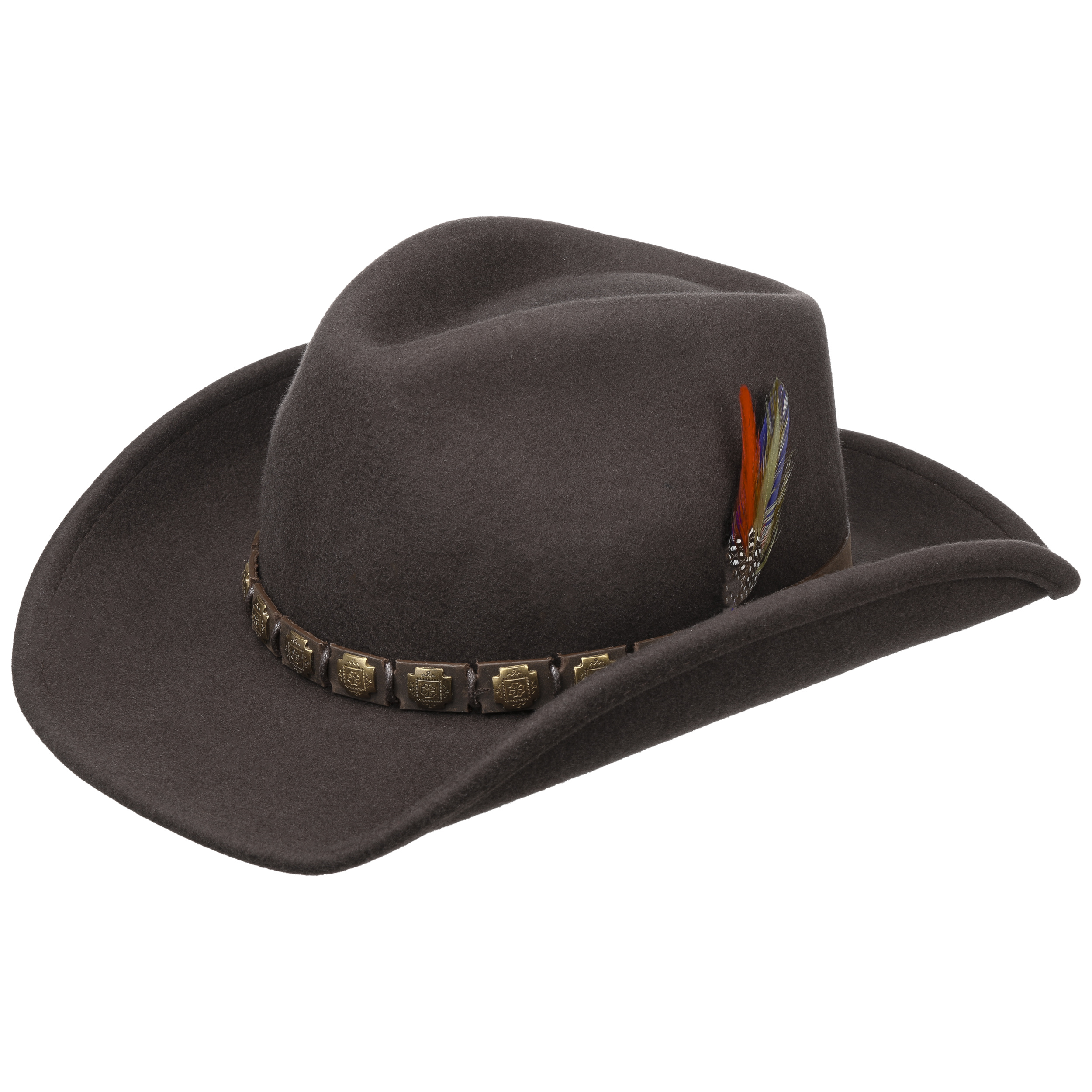 Wool Cowboy Felt with Leather Trim Summer-Winter Stetson Hackberry Western Hat Men
