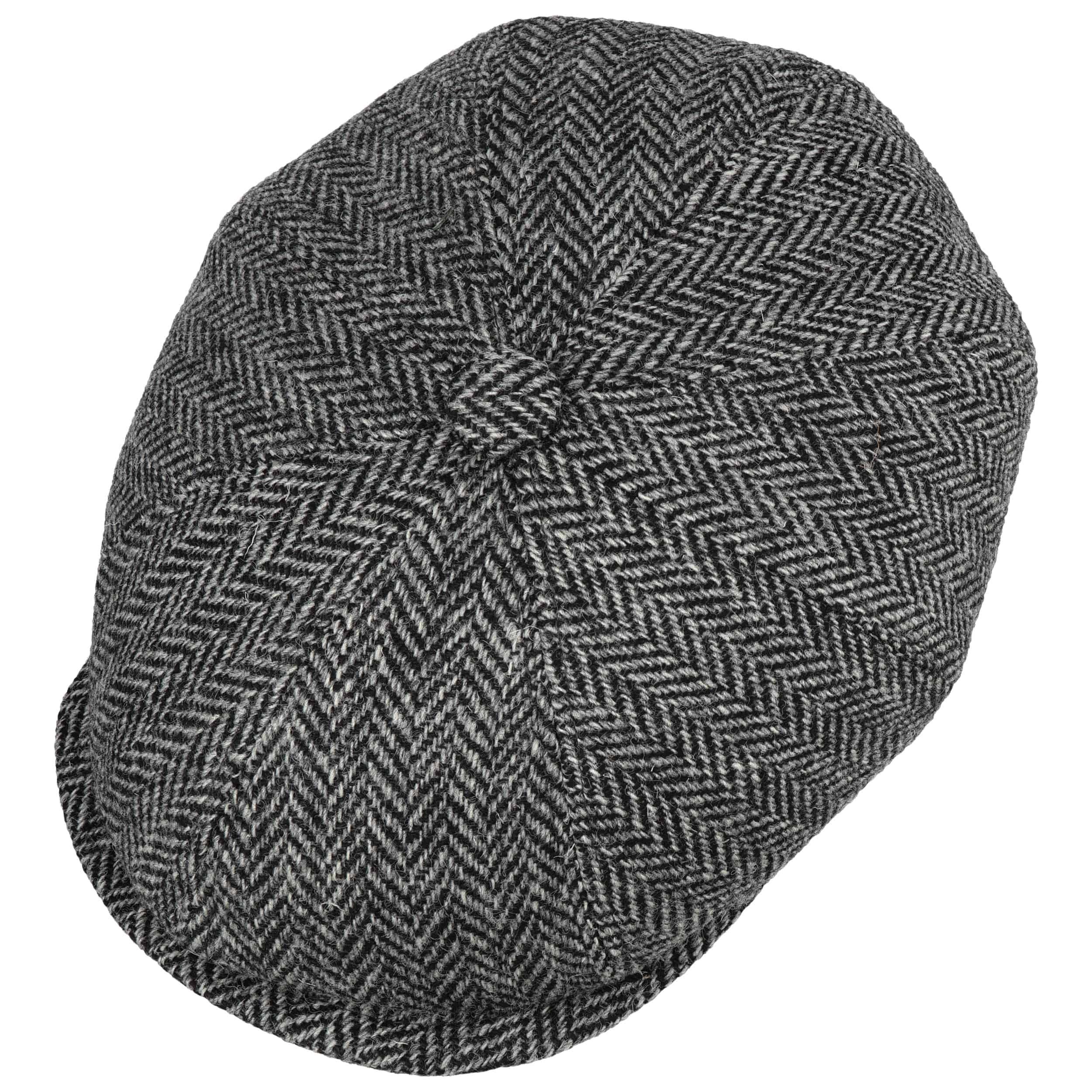 Harris Tweed Flat Cap - Grey Herringbone main image 1