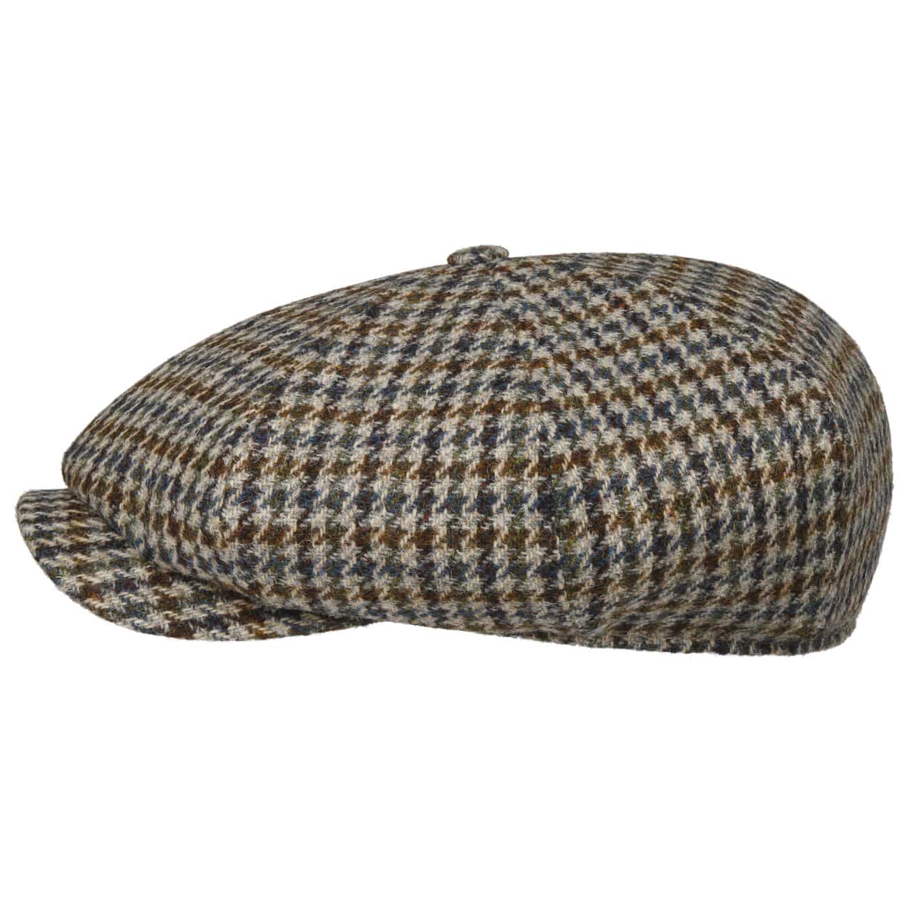 Harris Tweed Houndstooth Flat Cap by Stetson --> Shop Hats
