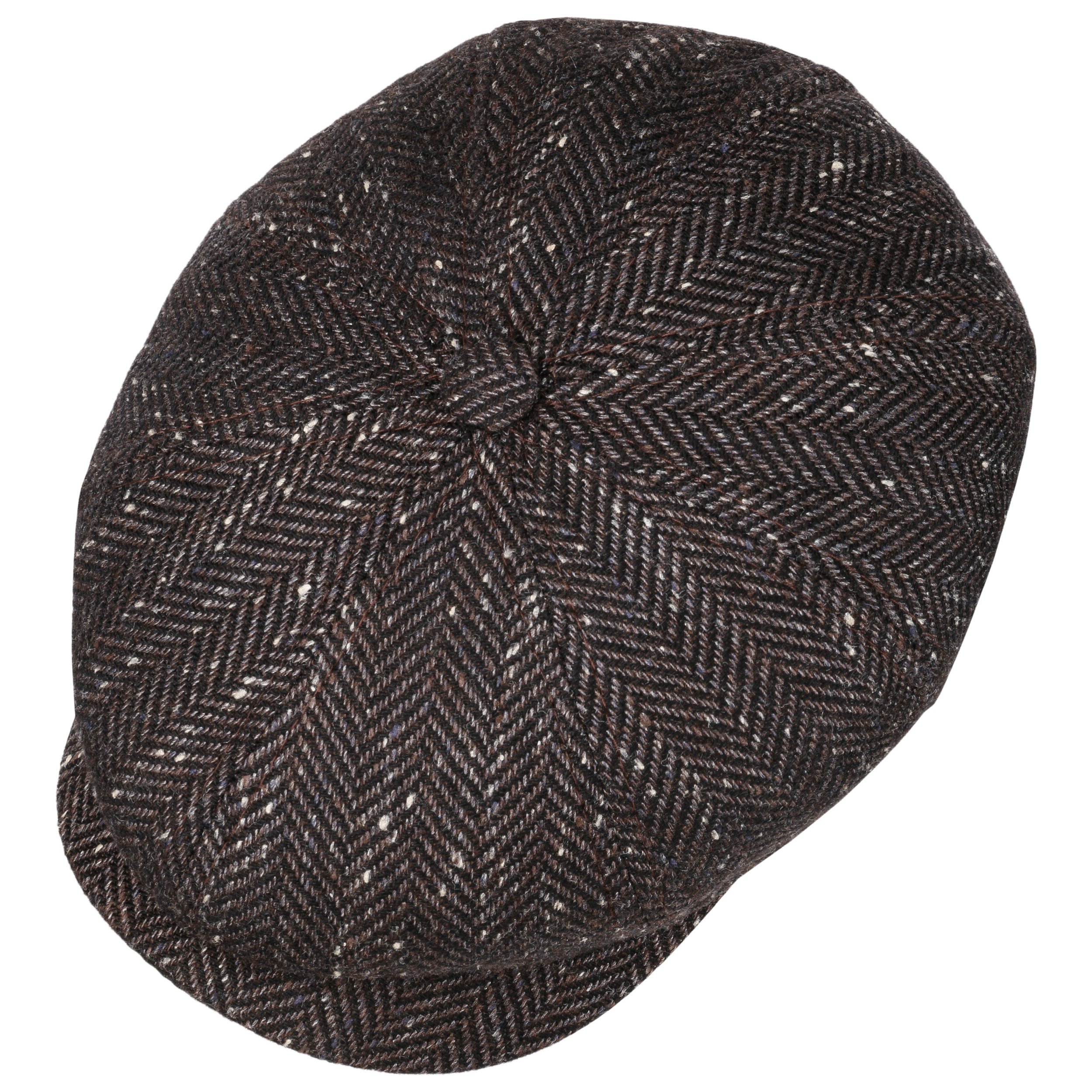 Gorra Invierno Hombre Stetson Gorra Hatteras Herringbone Stripe Hombre - Made In The EU De Lana Newsboy Con Visera, Forro Invierno Otoño/Invierno - S (54-55 Cm) Azul Oscuro Gorras De Hombre Invierno